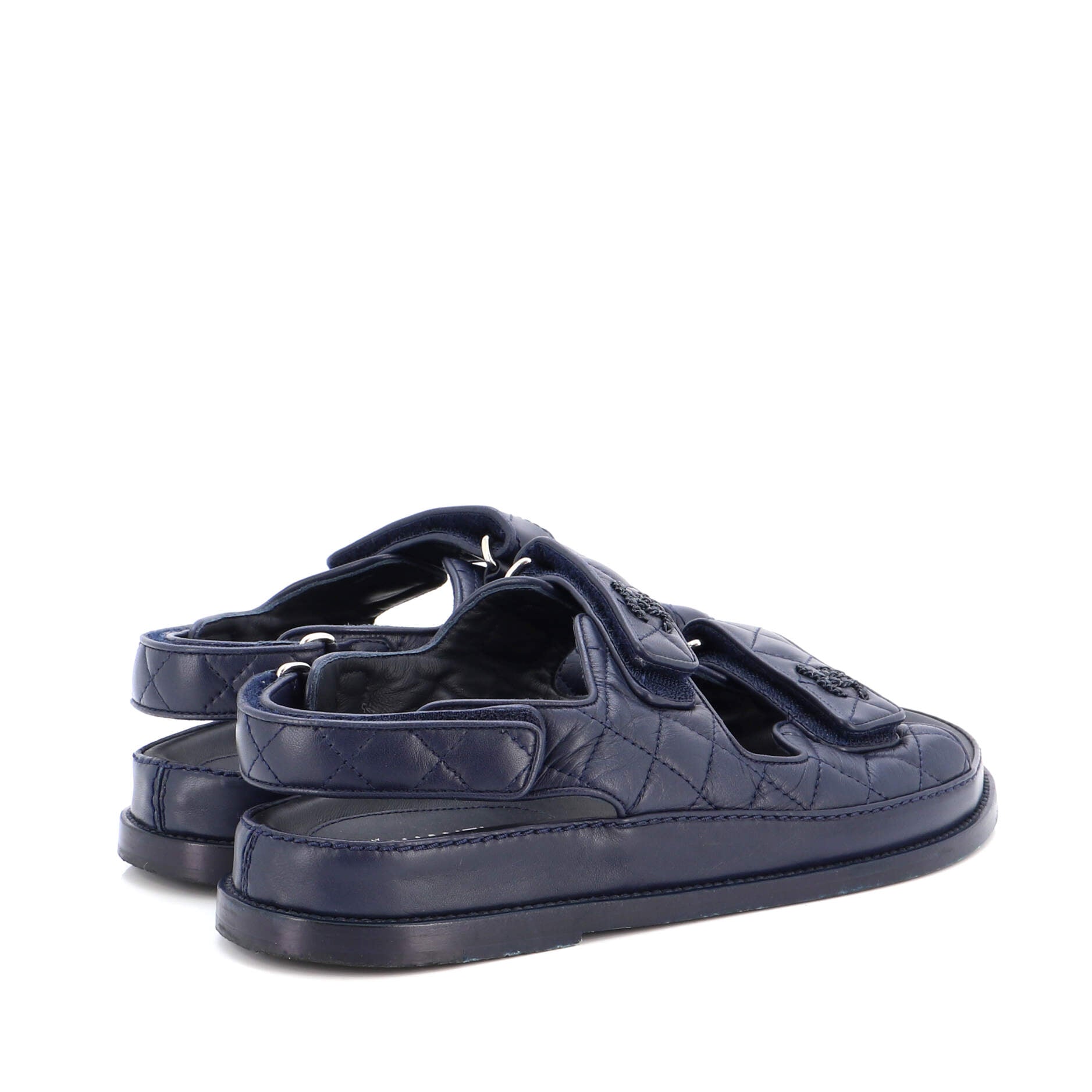 Women's Velcro Dad Sandals Quilted Leather