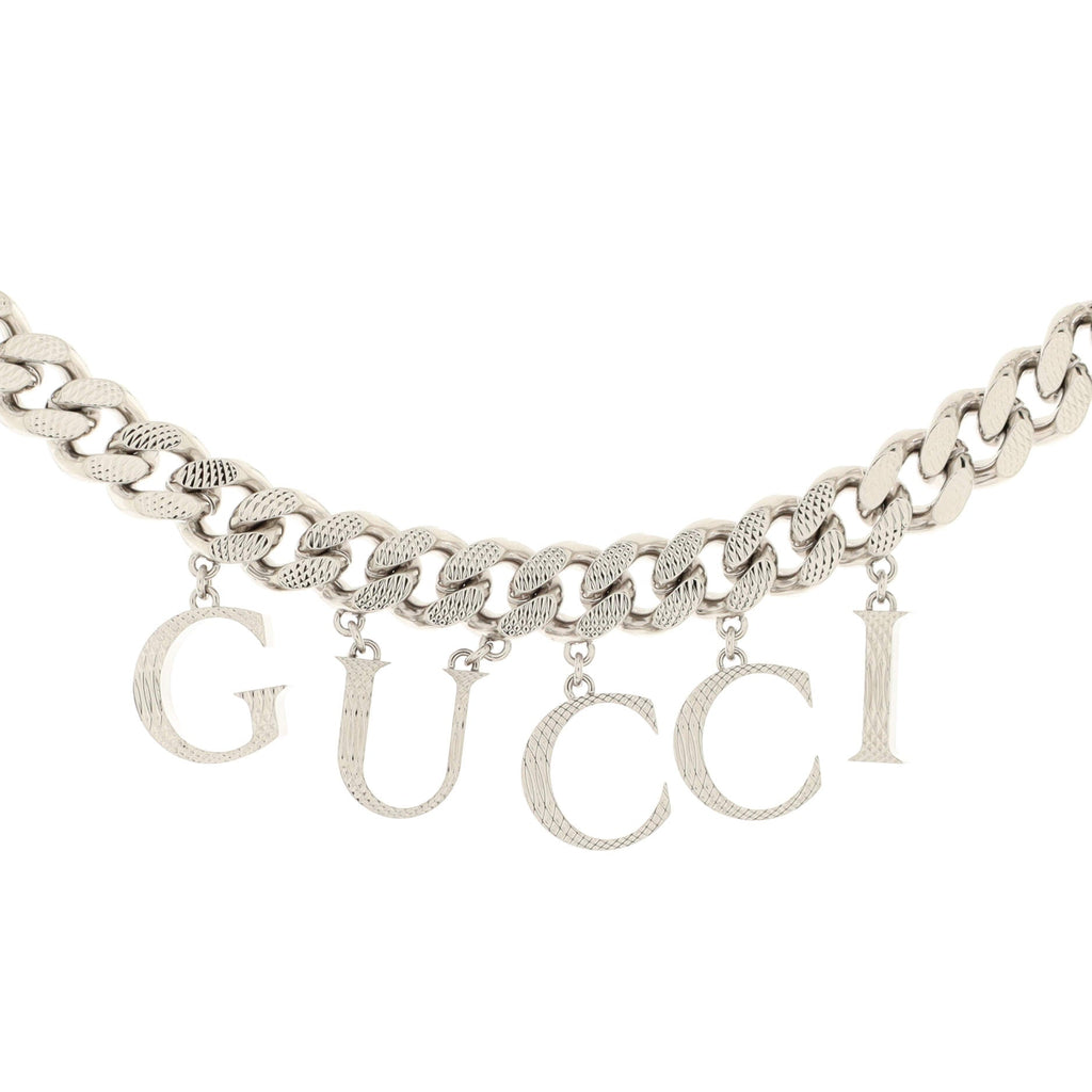 Logo Chain Choker Necklace Metal