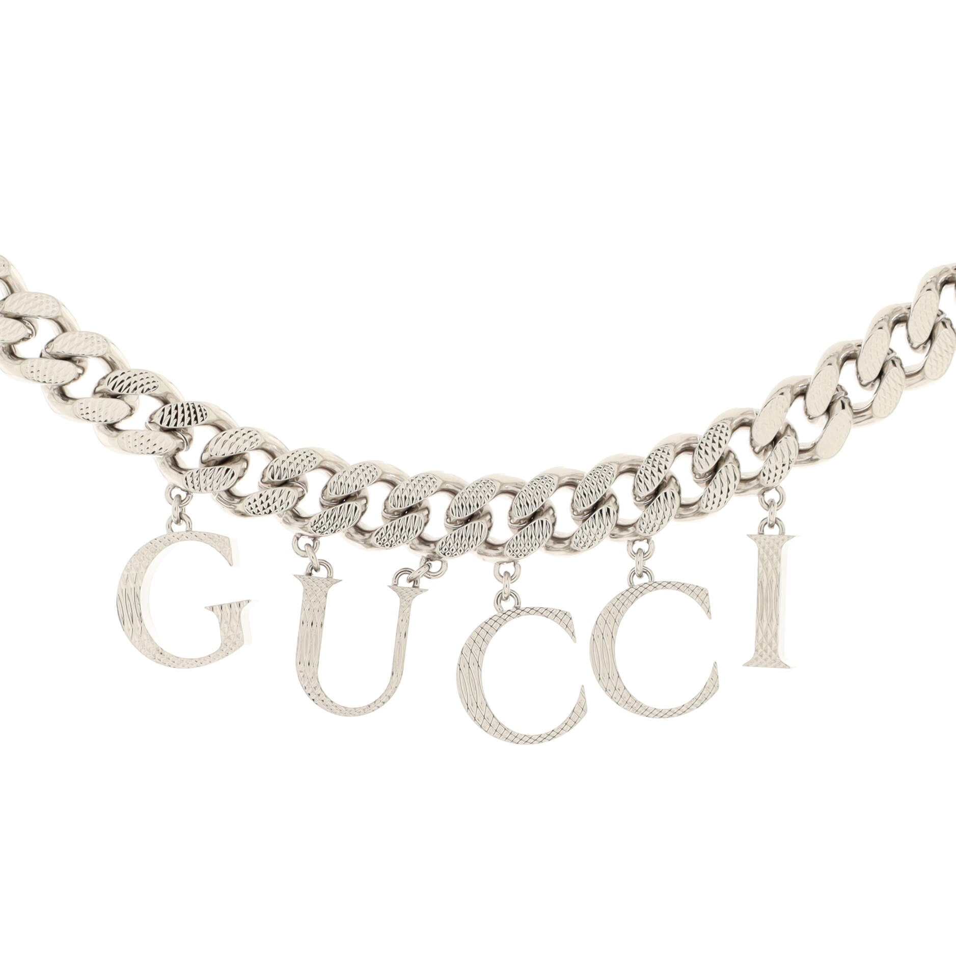 Logo Chain Choker Necklace Metal