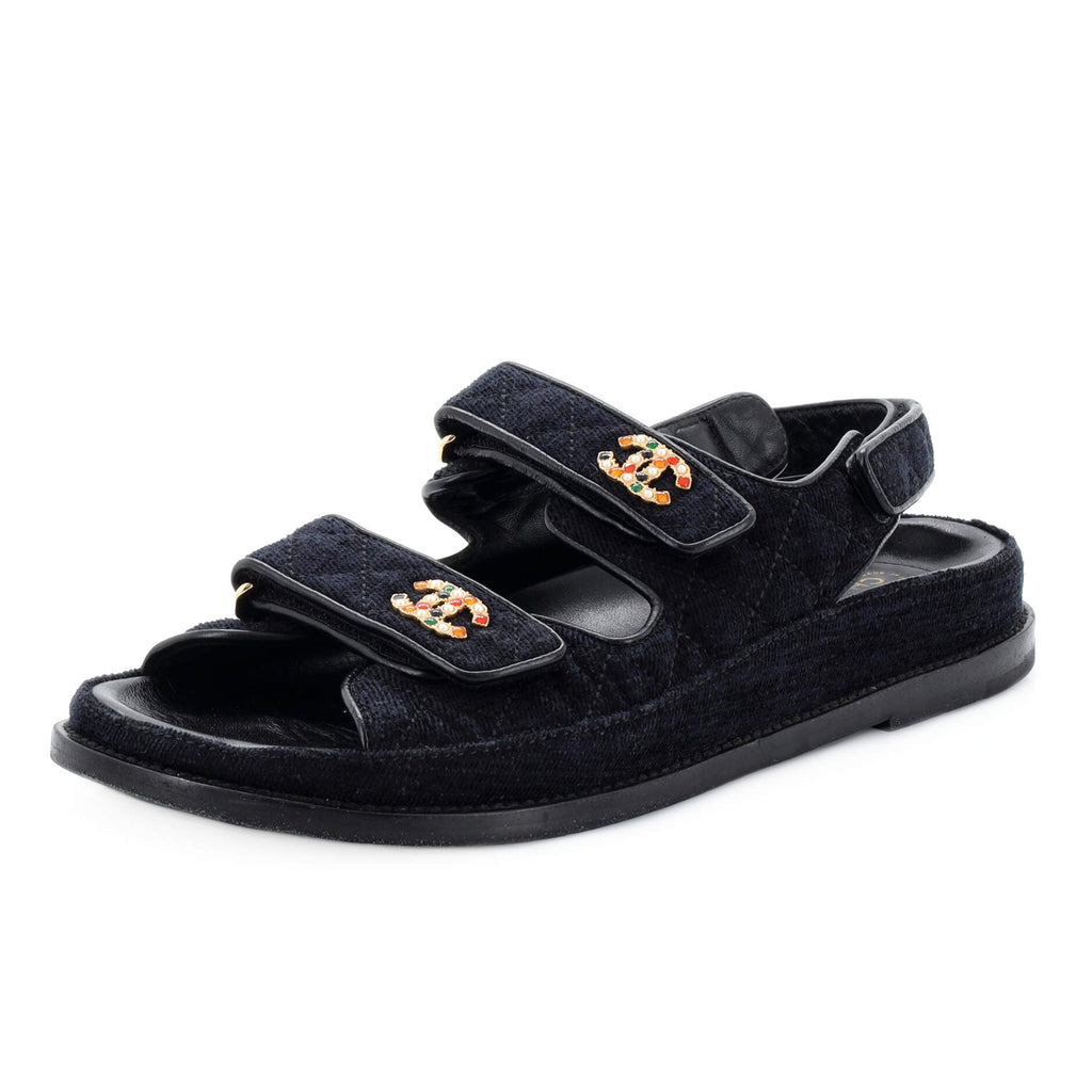 Women's Velcro Dad Sandals Quilted Velvet