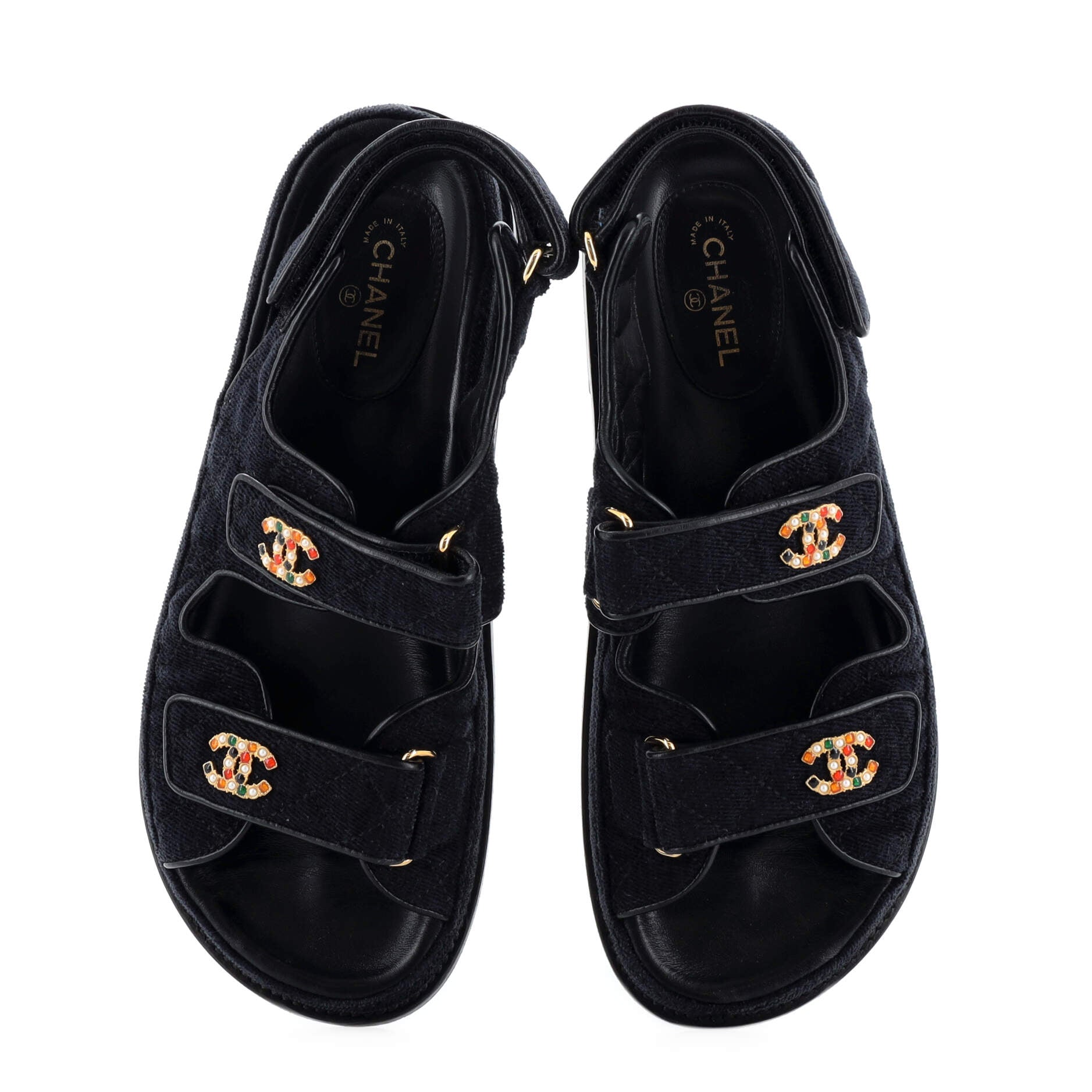 Women's Velcro Dad Sandals Quilted Velvet