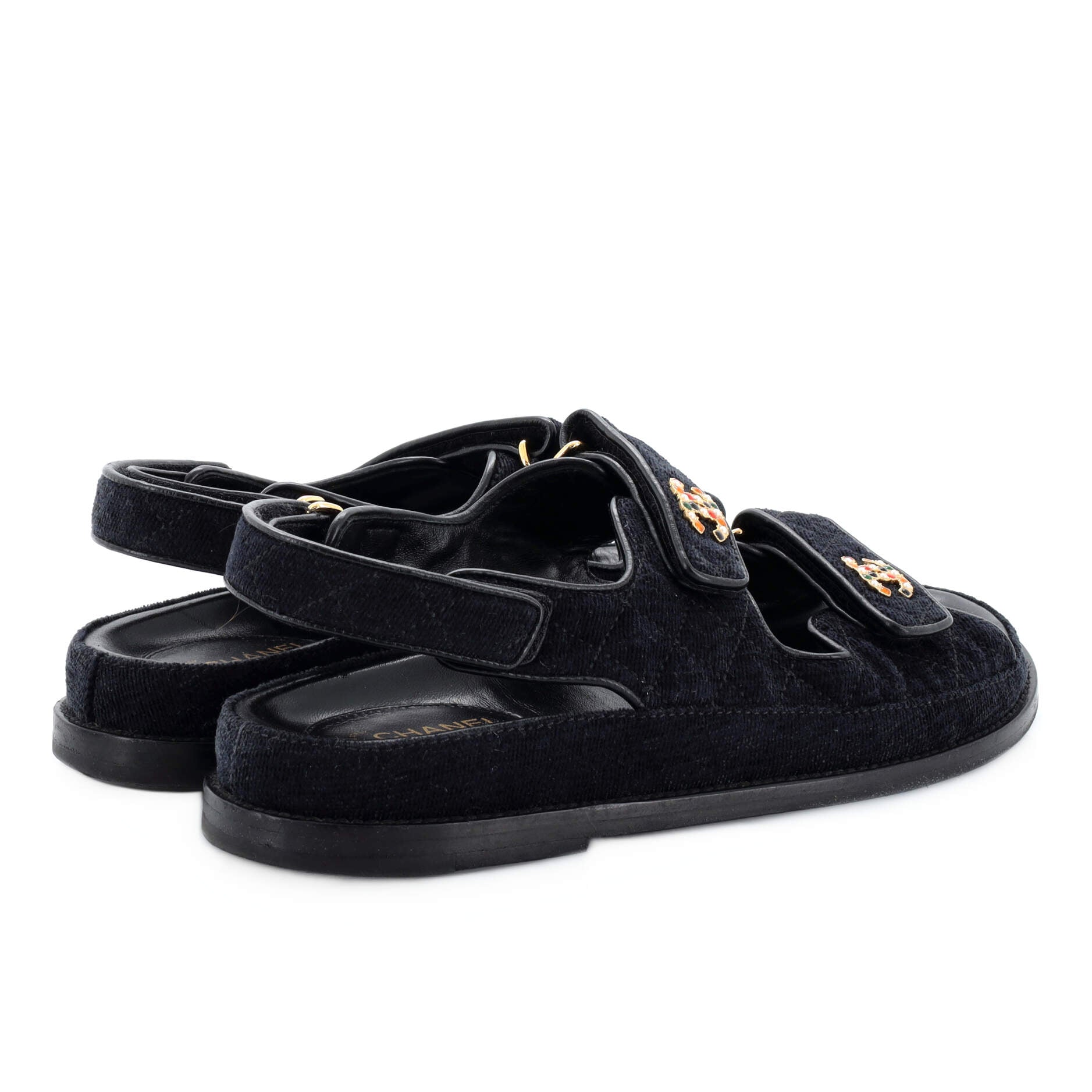 Women's Velcro Dad Sandals Quilted Velvet