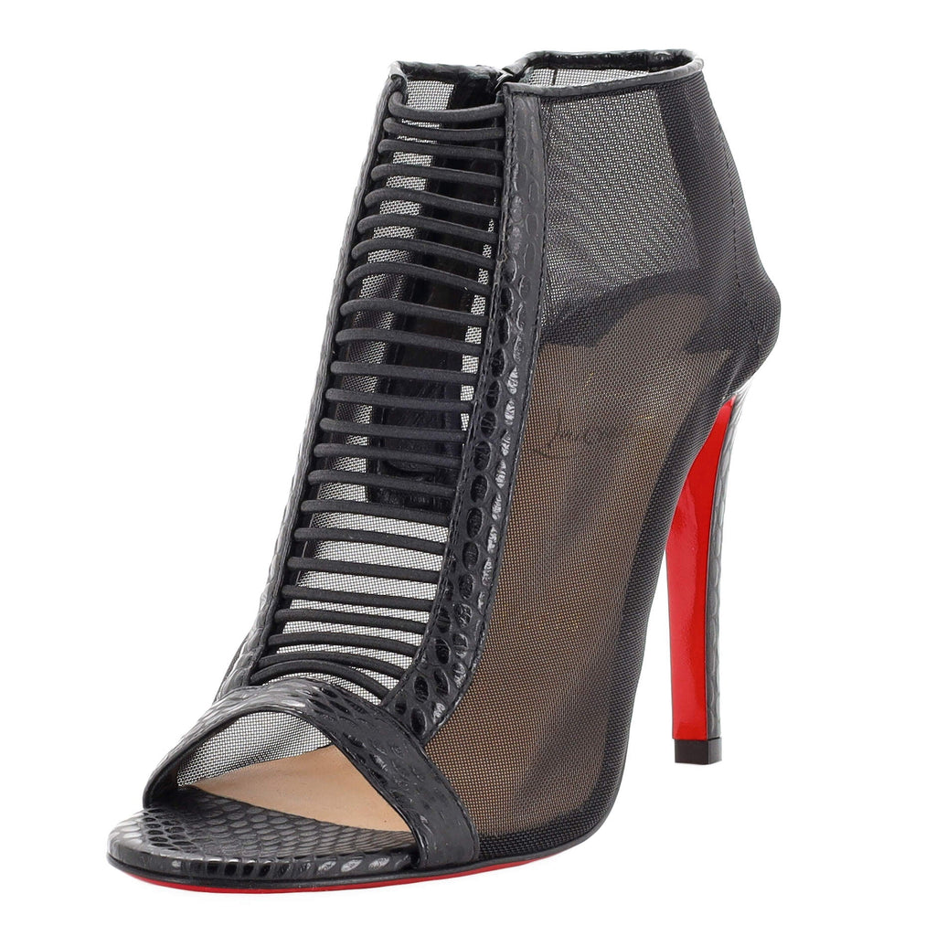 Women's Trouble Ankle Booties Mesh with Leather