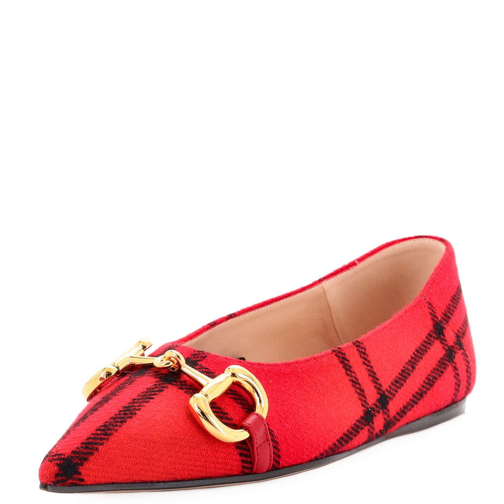 Women's Deva Horsebit Chain Ballerina Flats Check Wool