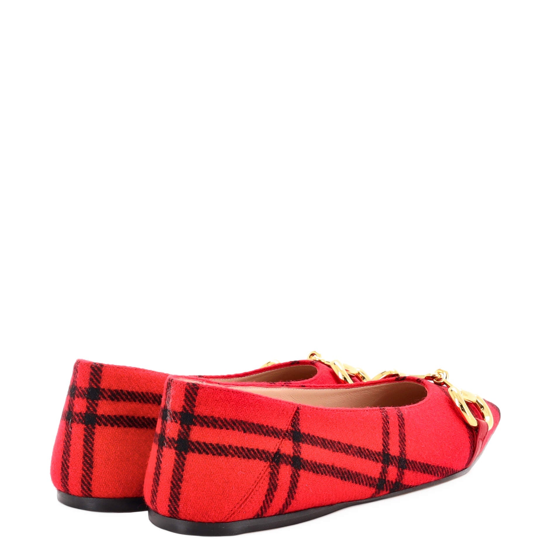 Women's Deva Horsebit Chain Ballerina Flats Check Wool