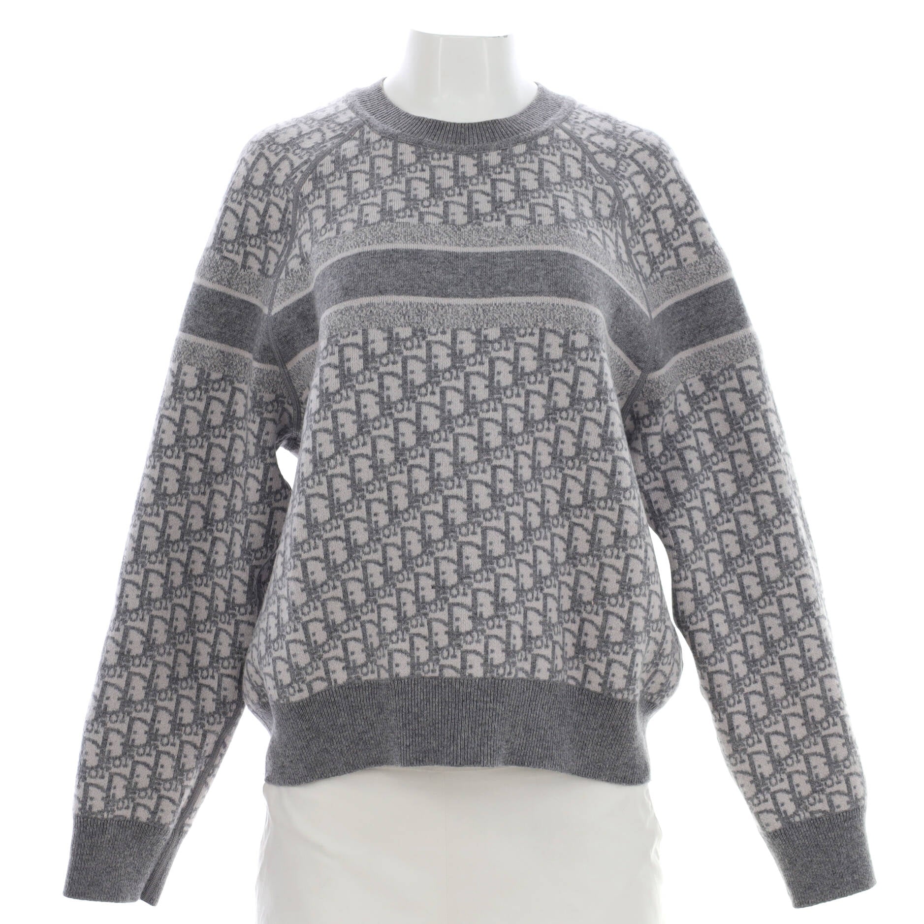 Women's Logo Crewneck Reversible Sweater Oblique Cashmere Blend