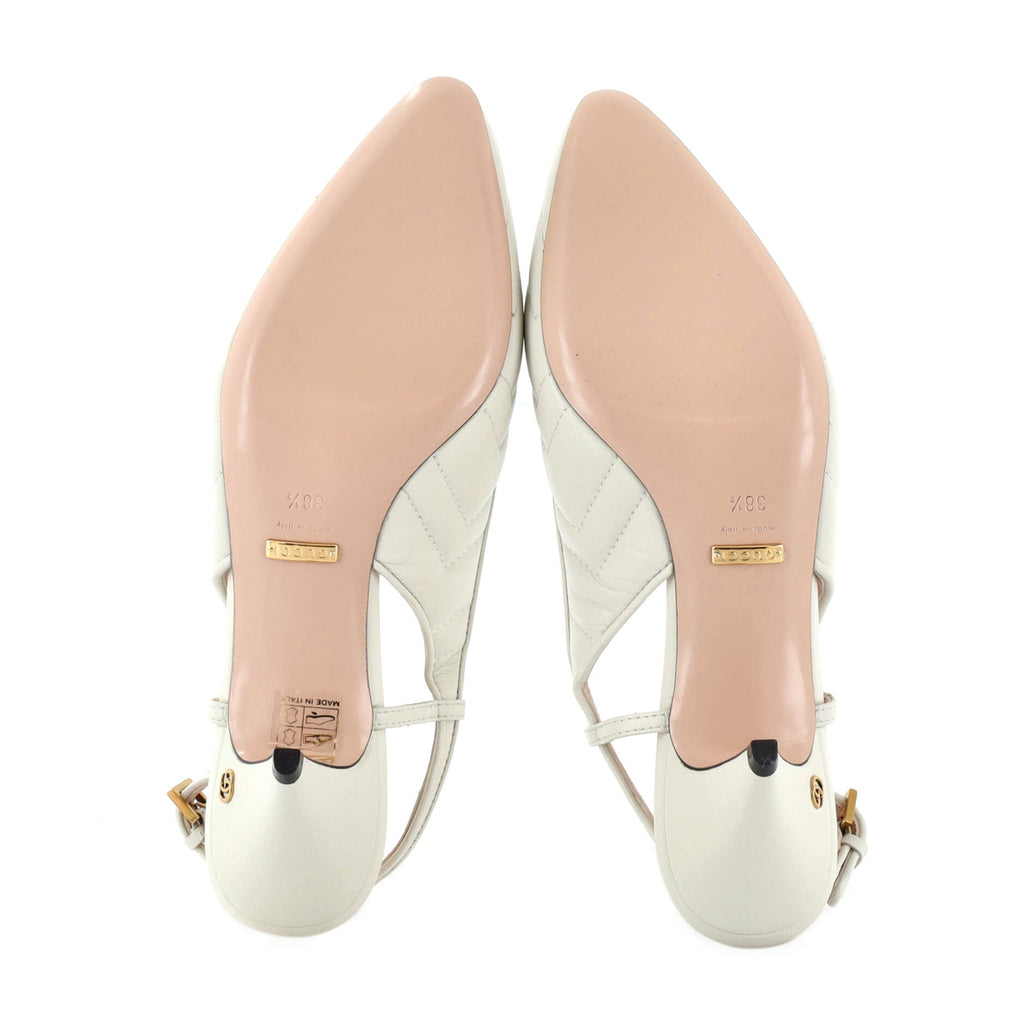 Women's Slingback Pumps Matelasse Leather