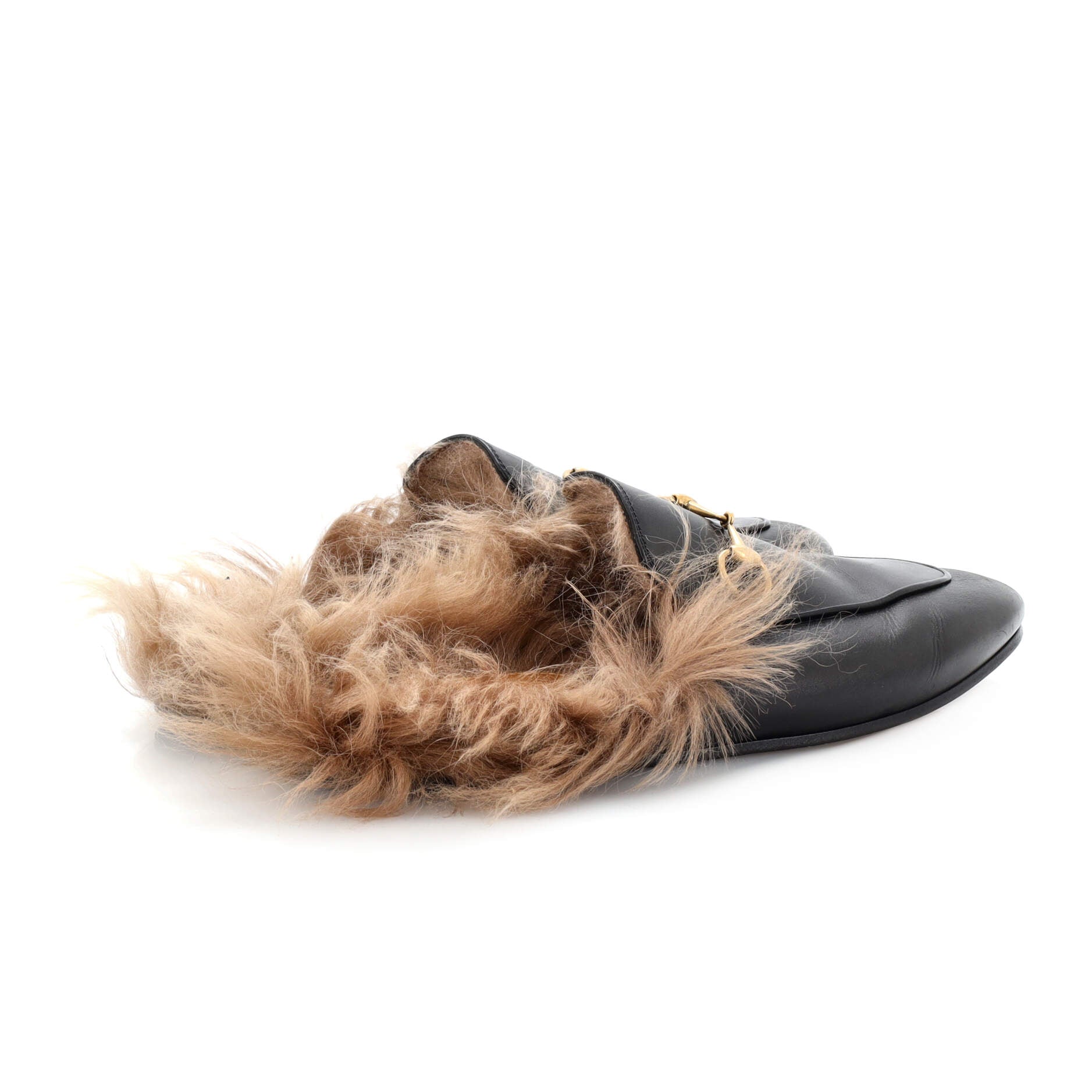 Women's Princetown Mules Leather with Fur