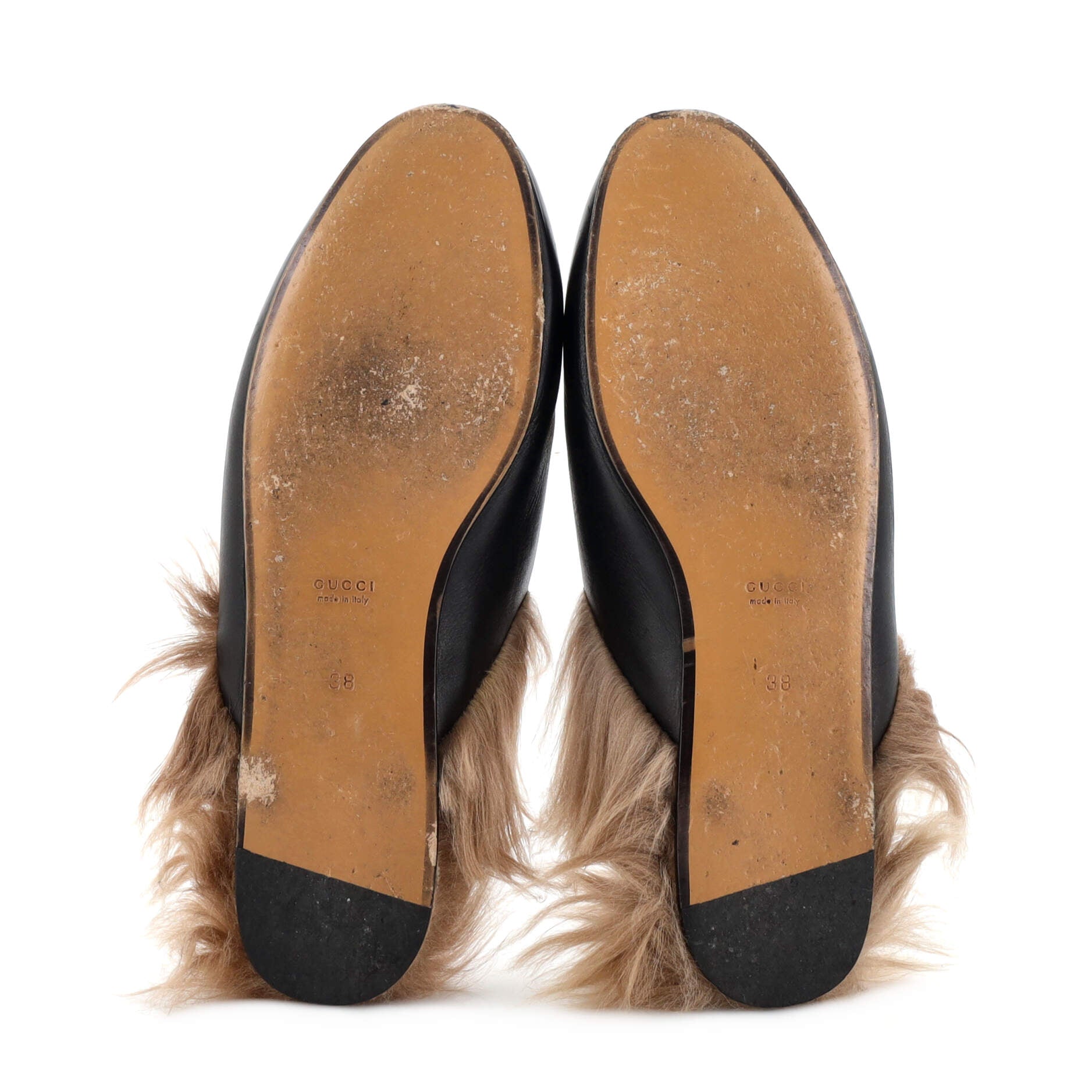 Women's Princetown Mules Leather with Fur