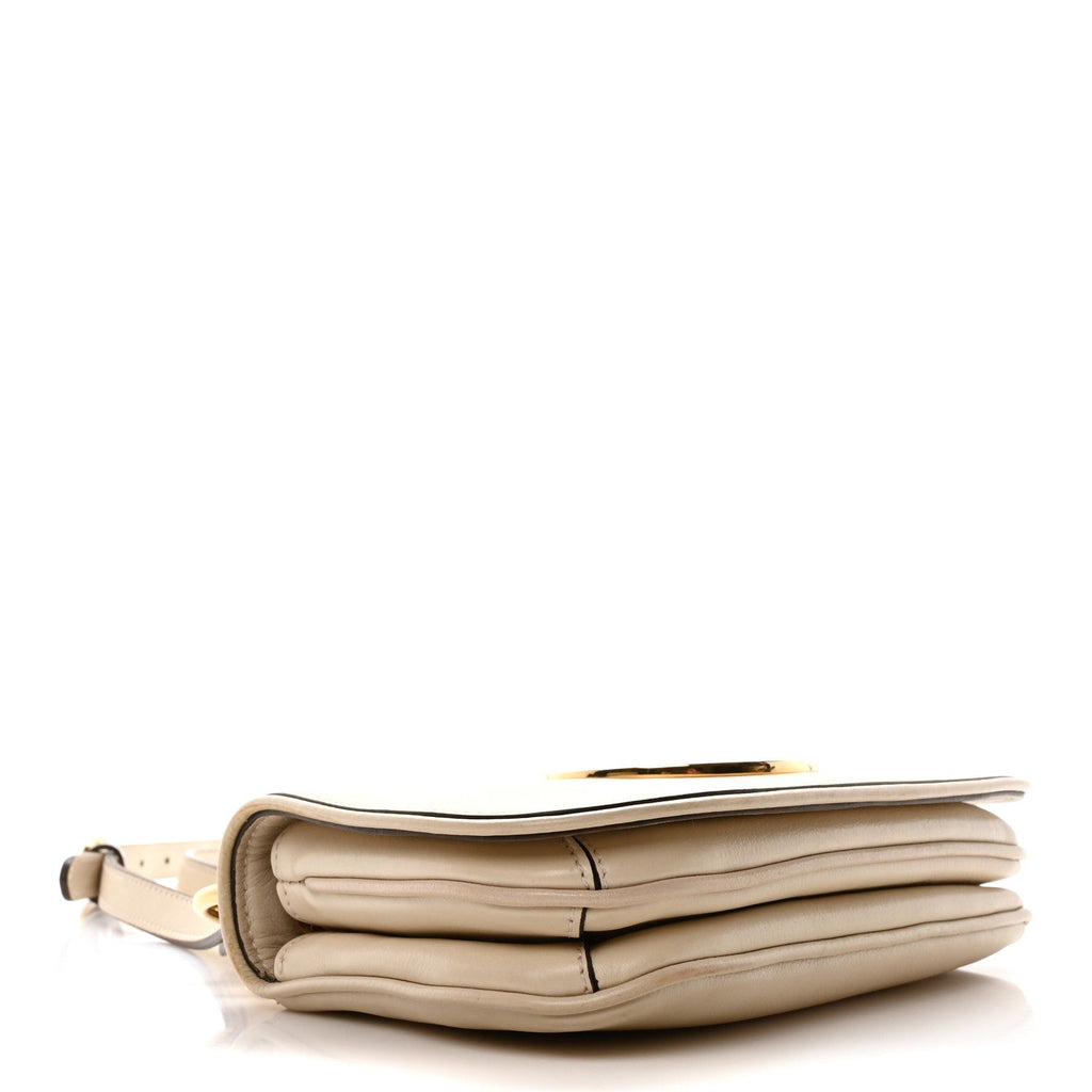 Roxy Calfskin Web Mini Blondie Shoulder Bag White