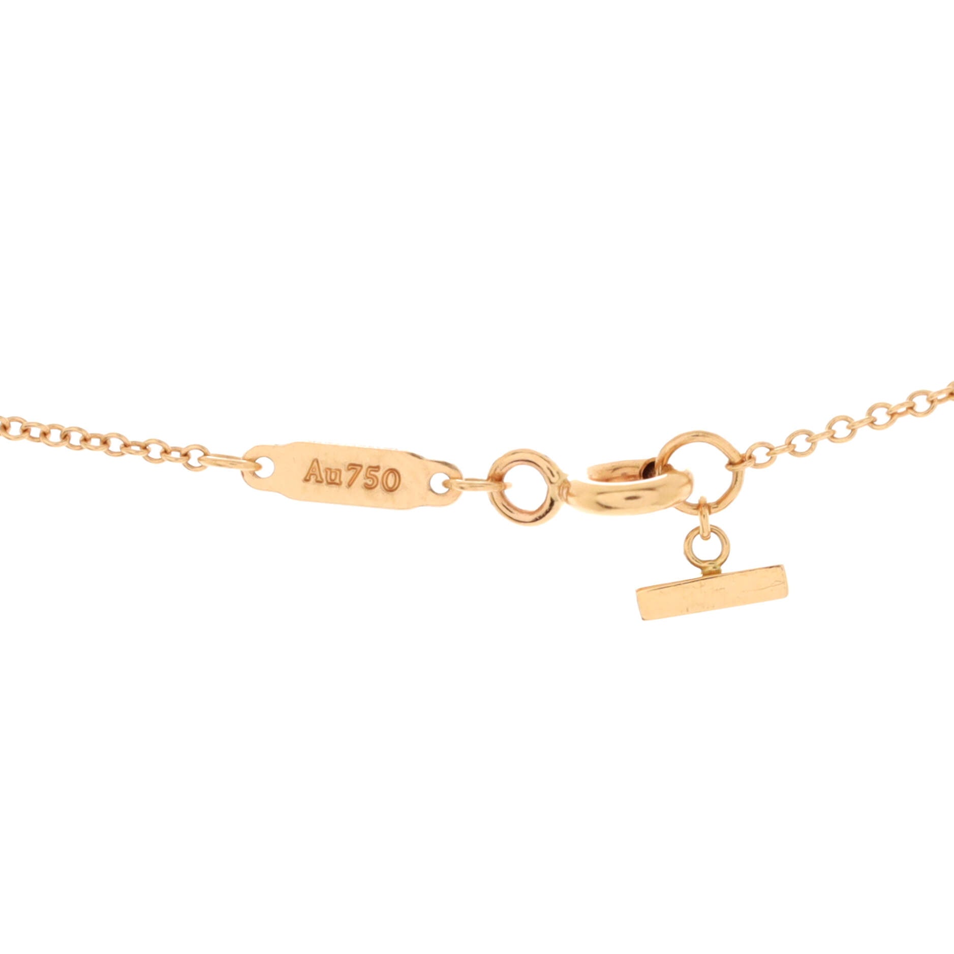 T Smile Pendant Necklace 18K Rose Gold Small