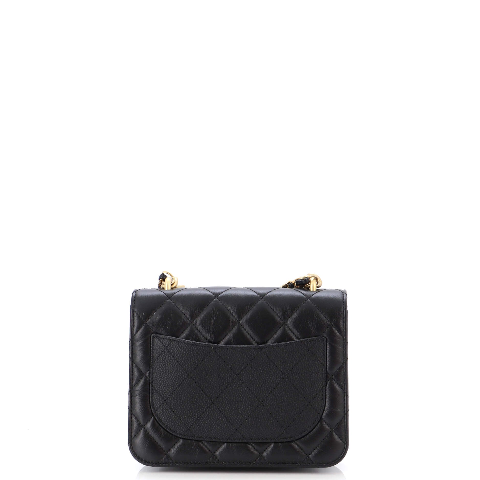 Chain Handle Flap Bag Quilted Calfskin with Caviar Mini