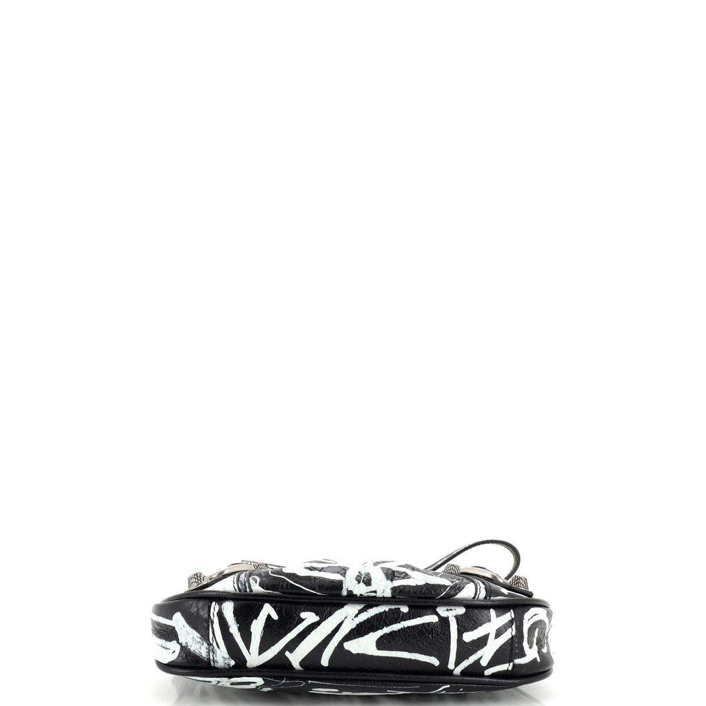 Le Cagole Graffiti Giant Studs Shoulder Bag Leather Mini