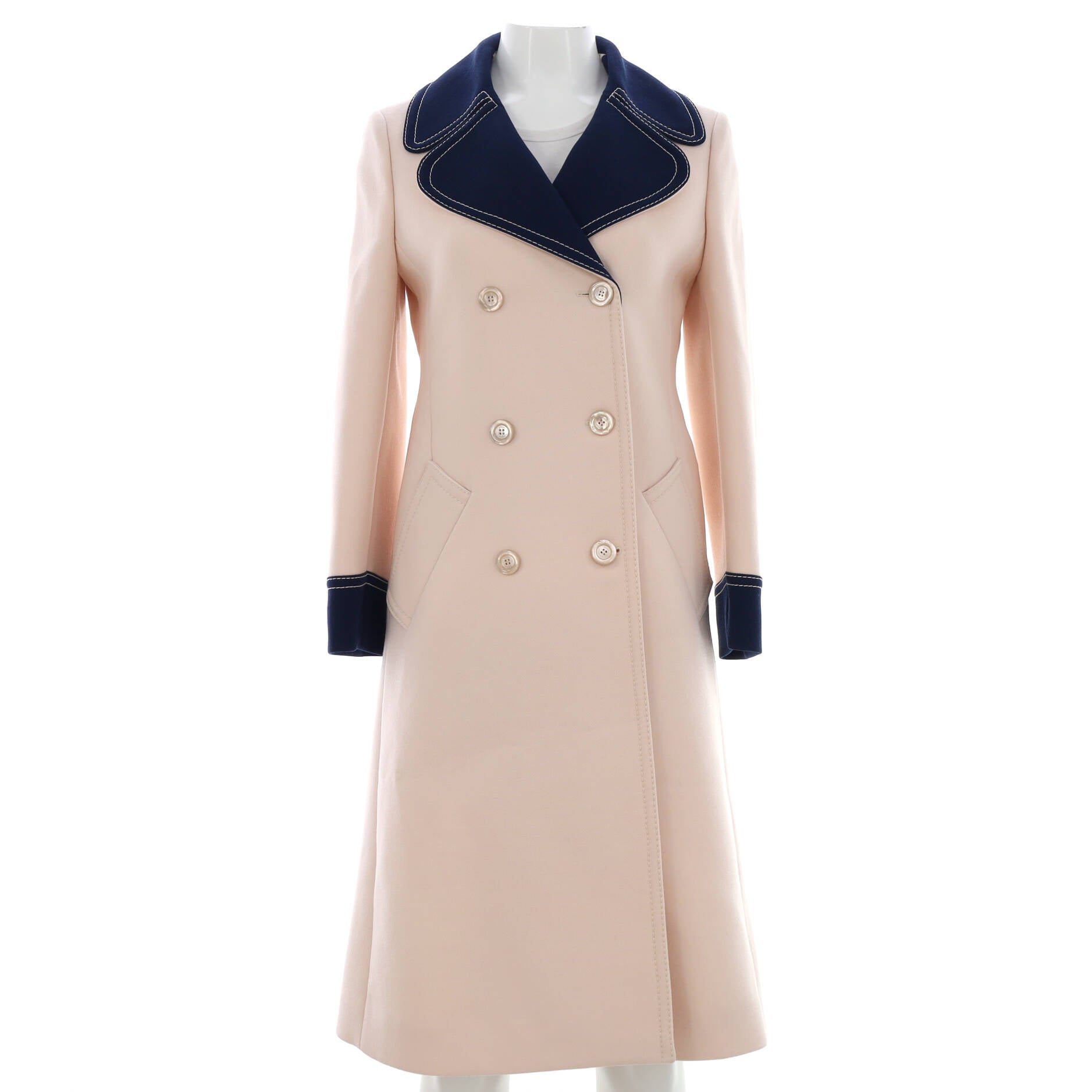 Women's Double Breasted Long Coat Wool