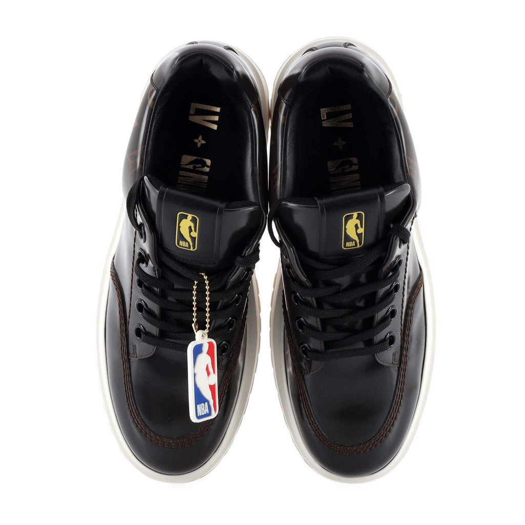Men's LV x NBA Abbesses Derby Sneakers Patent Monogram Leather