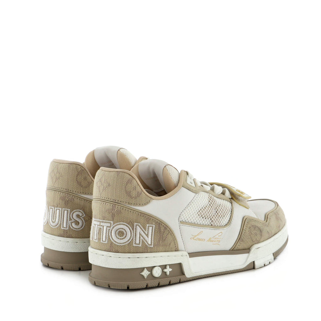 Men's LV Trainer Velcro Sneakers Monogram Denim and Leather with Mesh