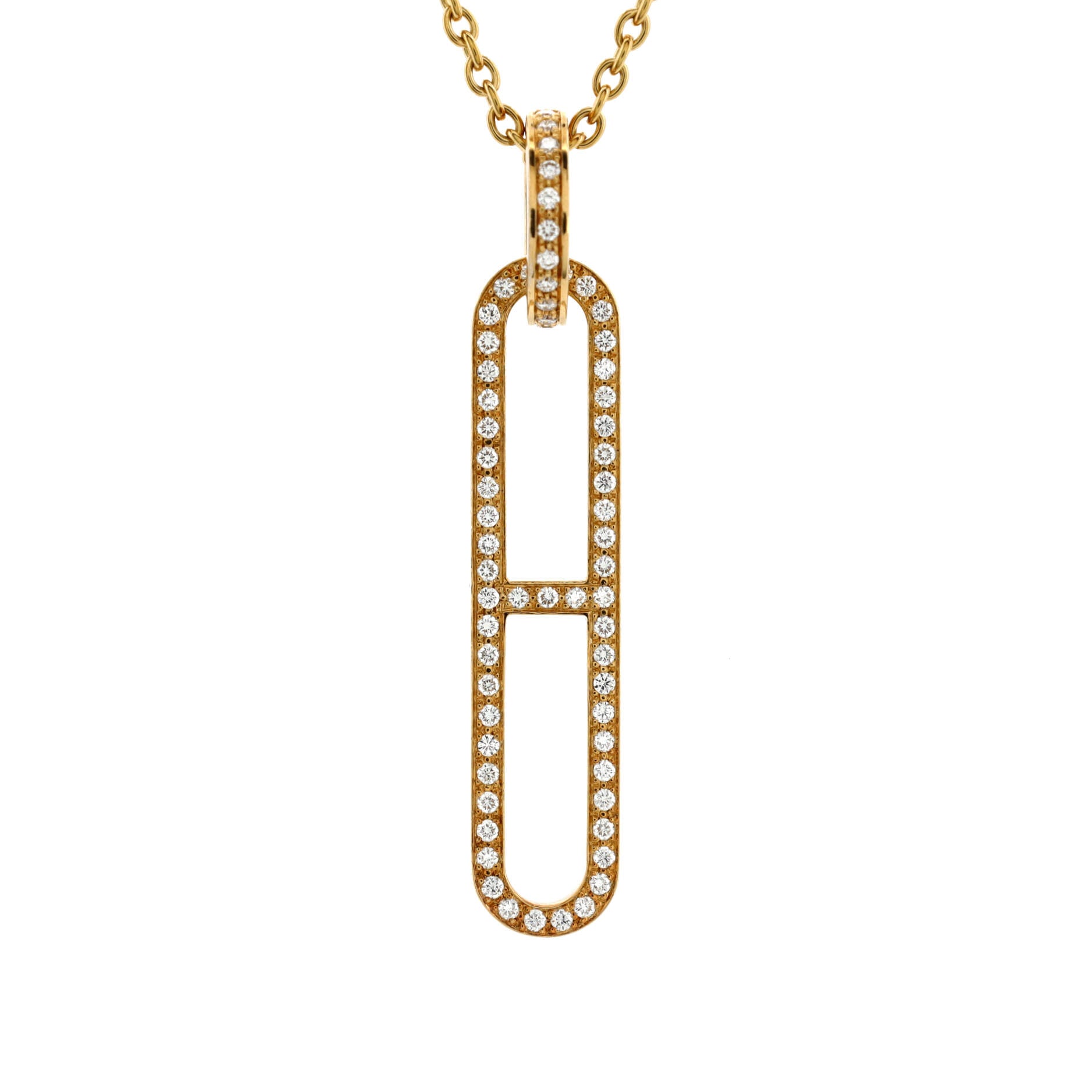 Ever Chaine d'Ancre Pendant Necklace 18K Yellow Gold with Diamonds