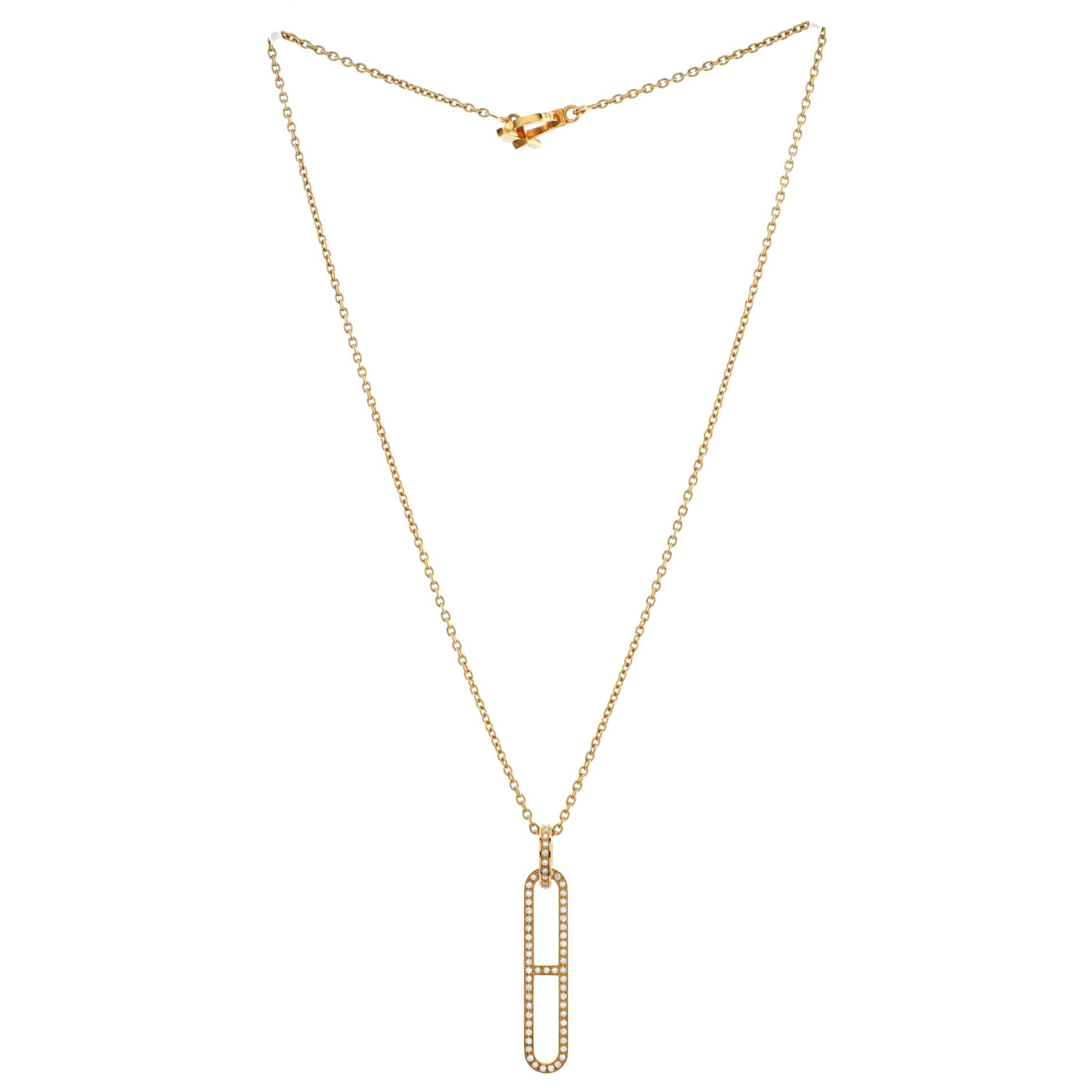 Ever Chaine d'Ancre Pendant Necklace 18K Yellow Gold with Diamonds
