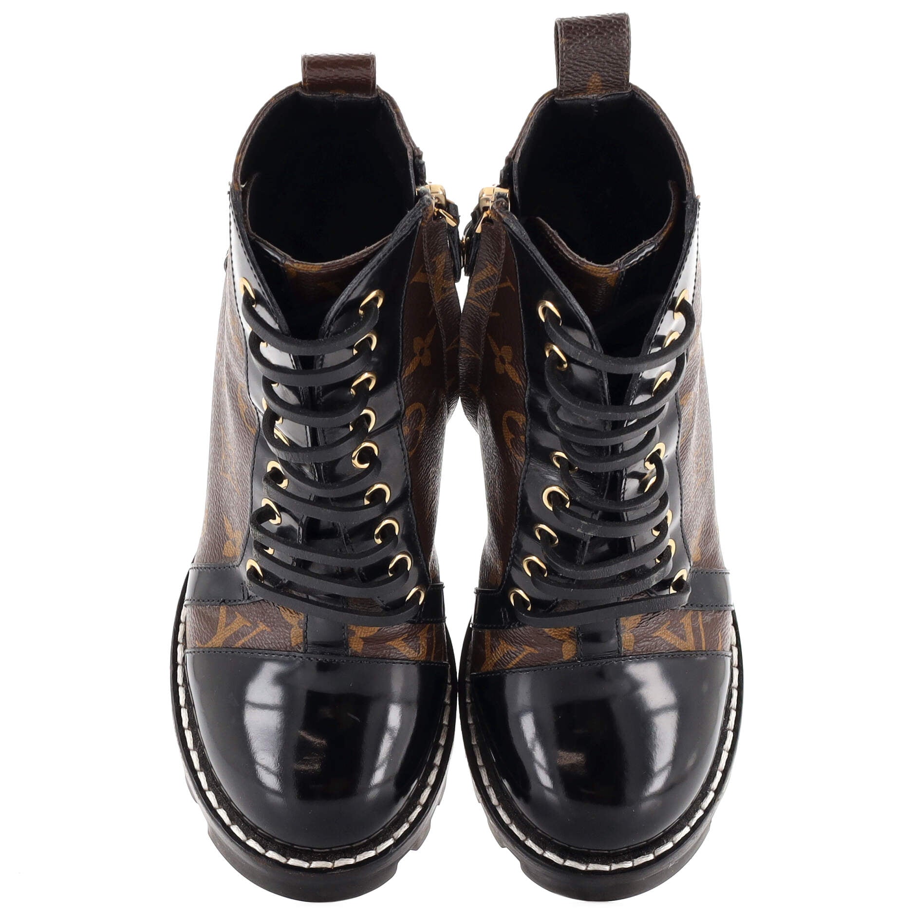 Women's Star Trail Ankle Boots Monogram Canvas with Patent