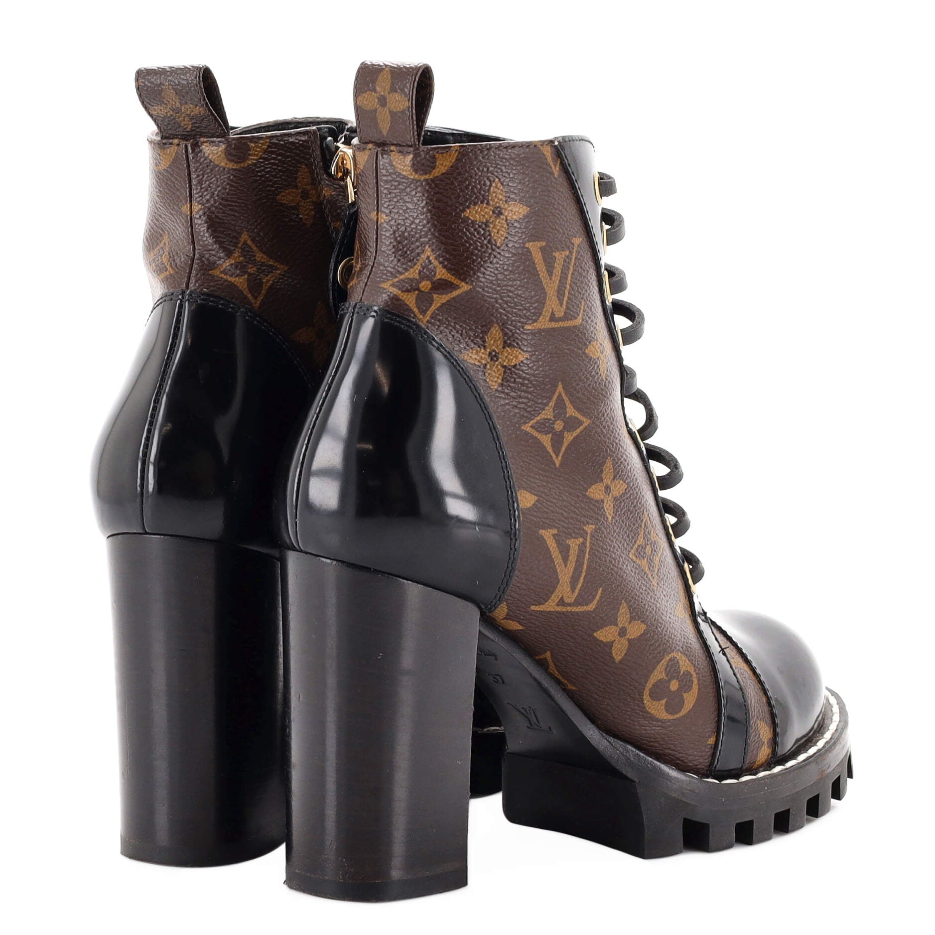 Women's Star Trail Ankle Boots Monogram Canvas with Patent