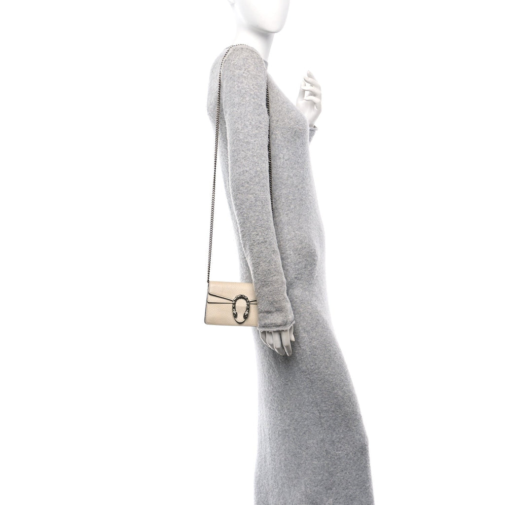 Dollar Calfskin Crystal Super Mini Dionysus Shoulder Bag Mystic White Black Diamond