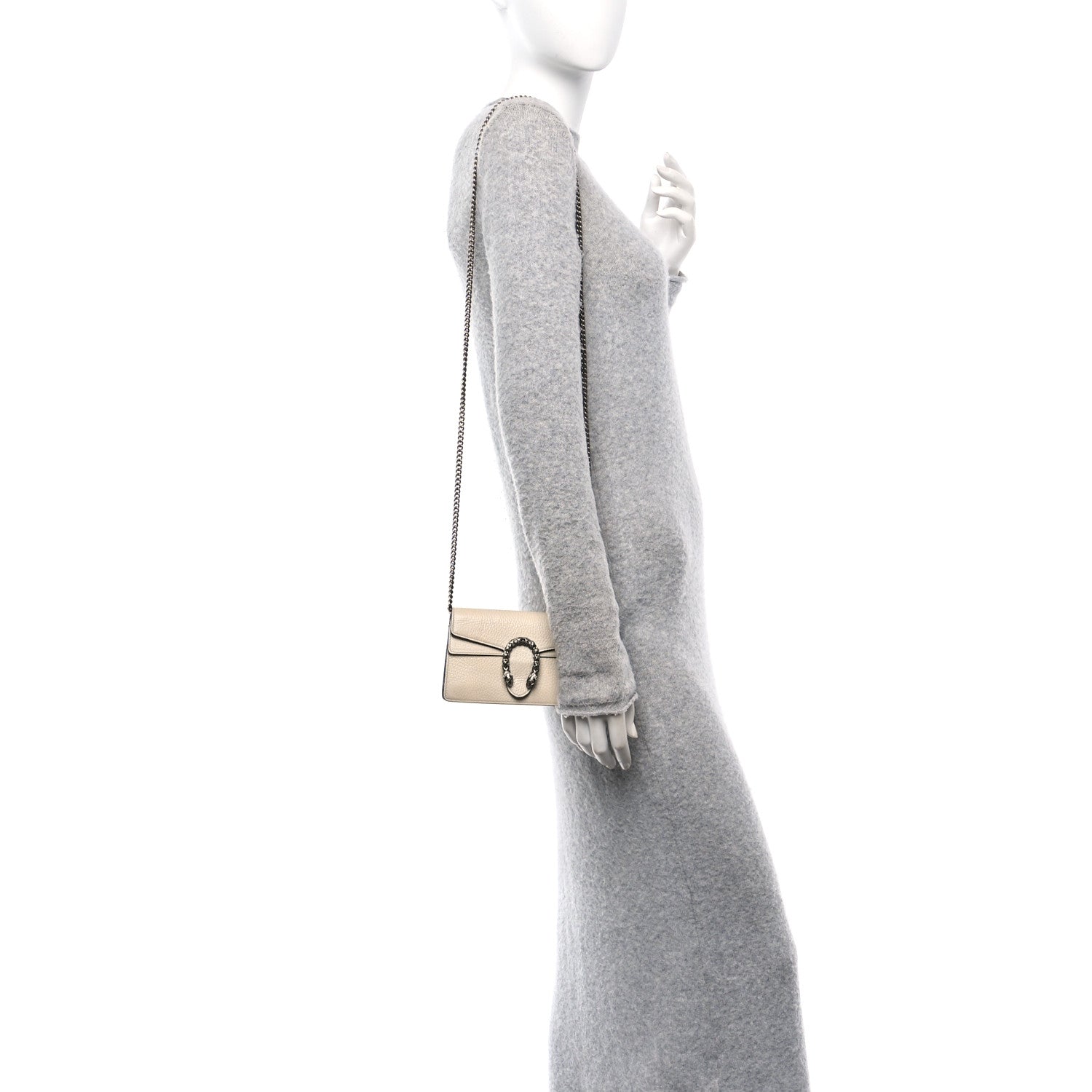 Dollar Calfskin Crystal Super Mini Dionysus Shoulder Bag Mystic White Black Diamond