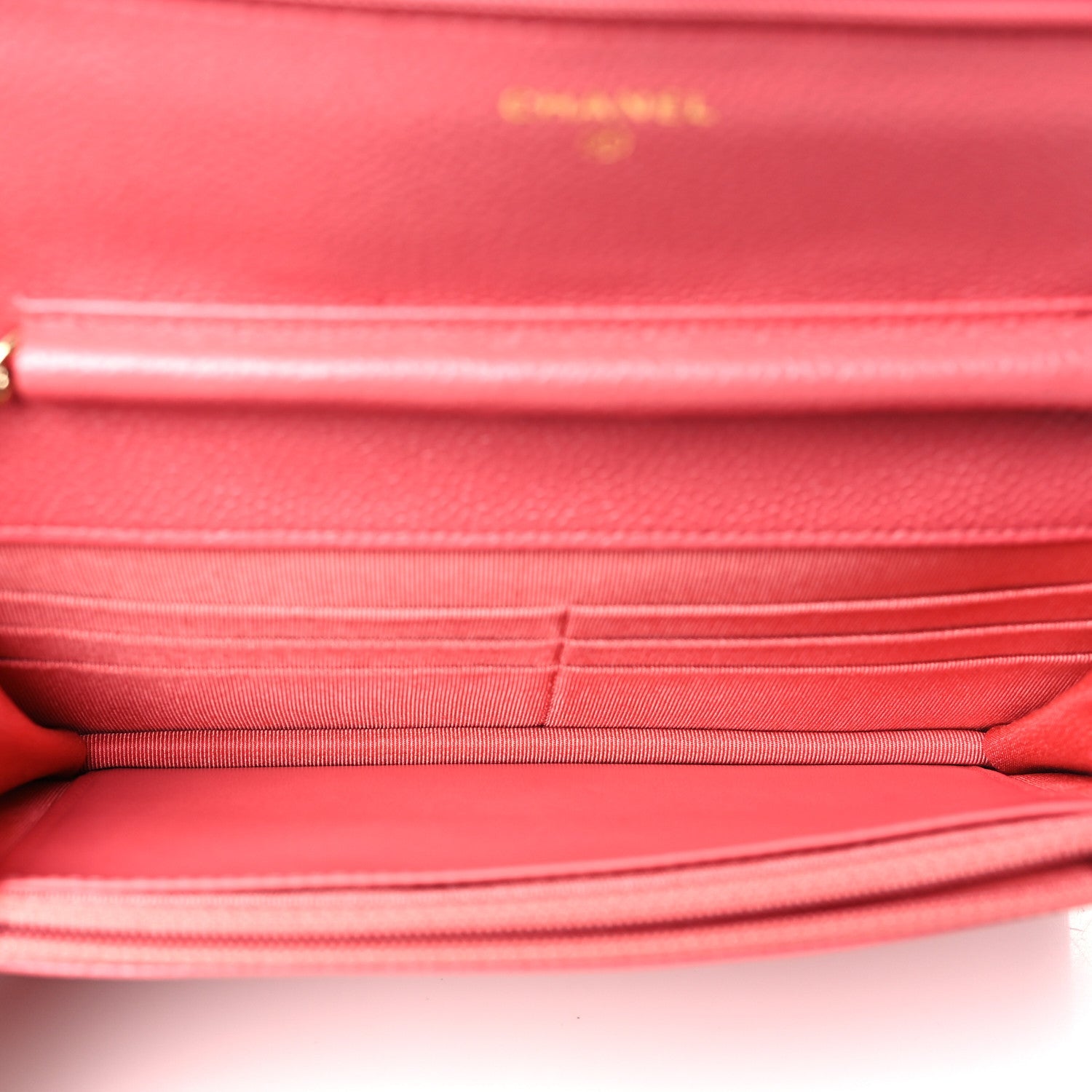 Caviar Quilted Wallet on Chain WOC Pink
