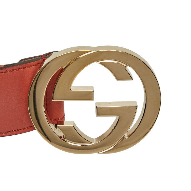 Gucci Interlocking G Leather Canvas Belt