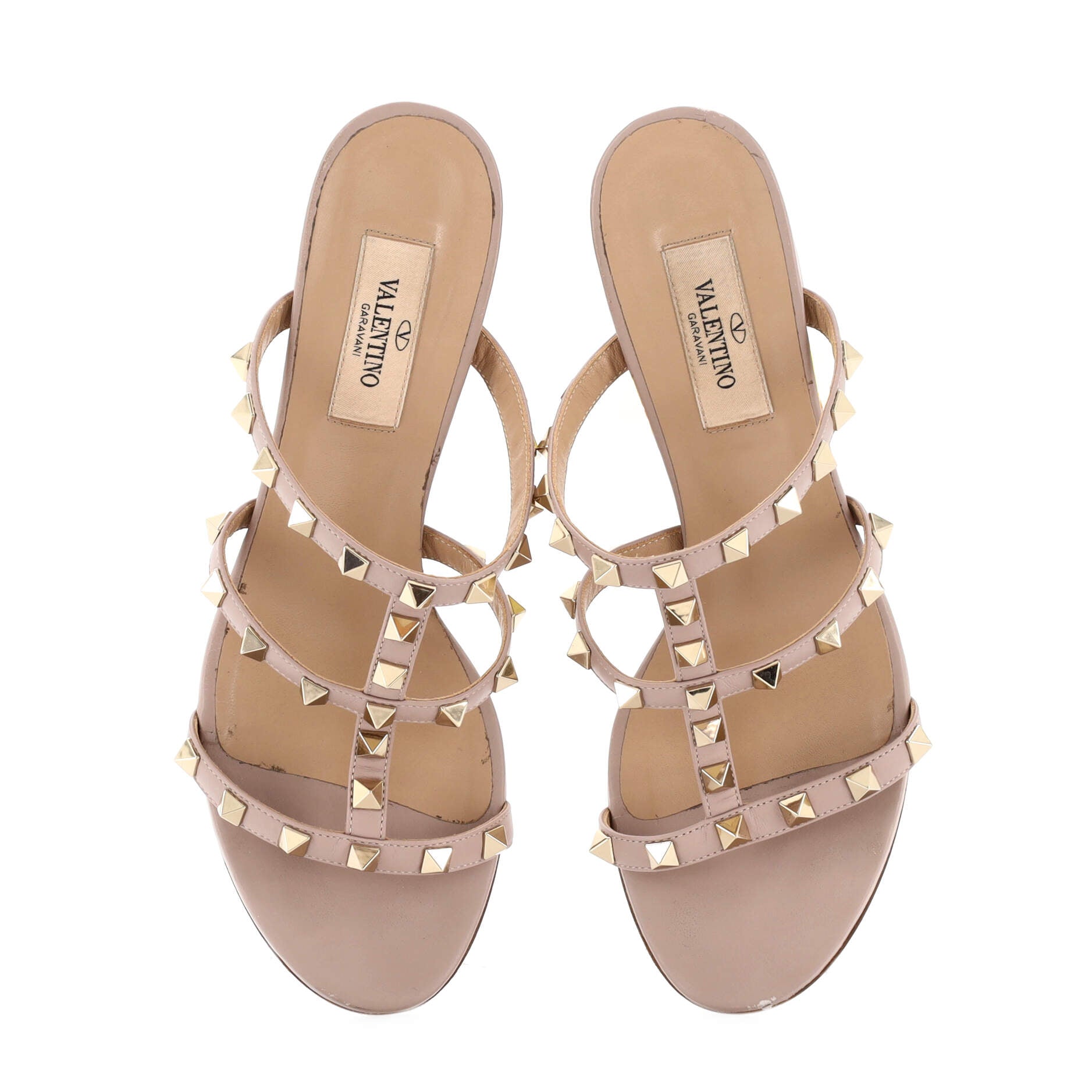Women's Rockstud Caged Block Heel Sandal Leather