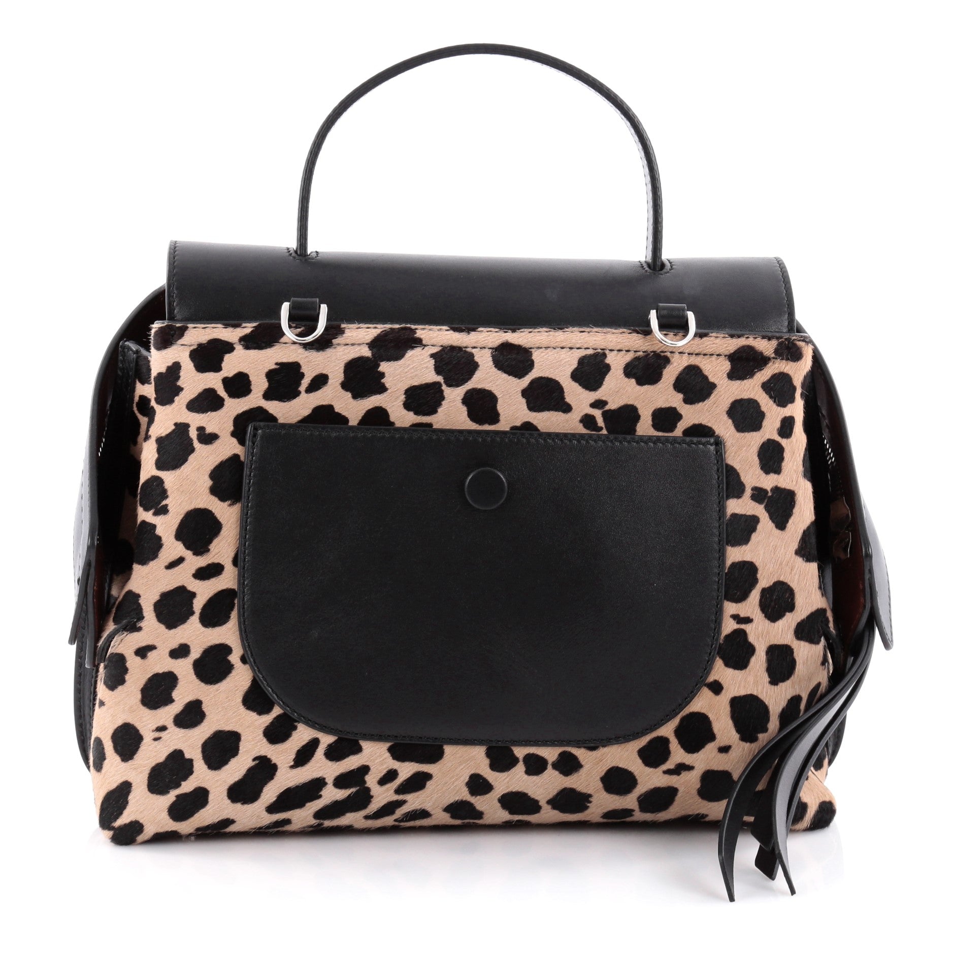 Convertible Wave Bag Printed Pony Hair with Leather Mini