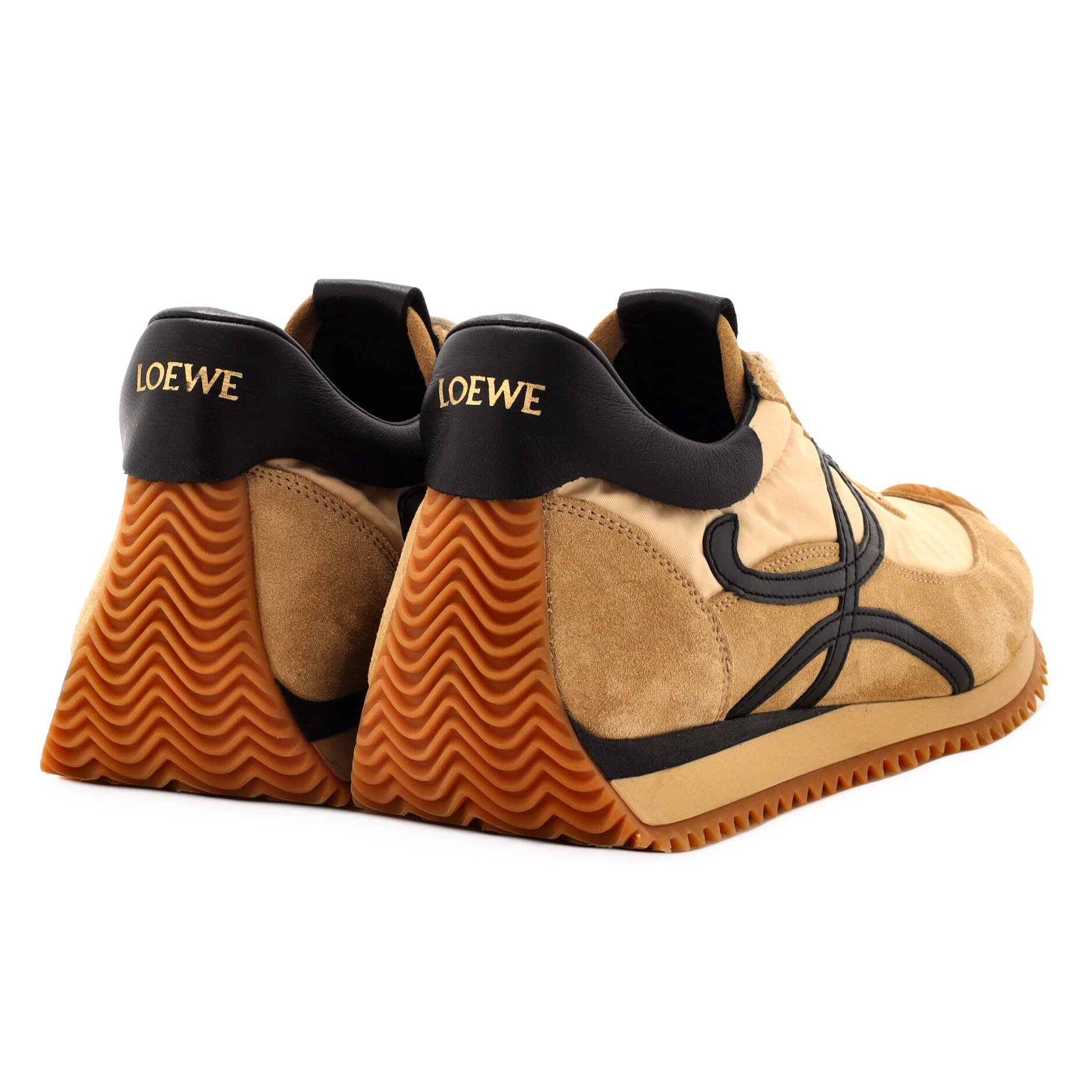 Women's Flow Runner Sneakers Nylon with Leather and Suede