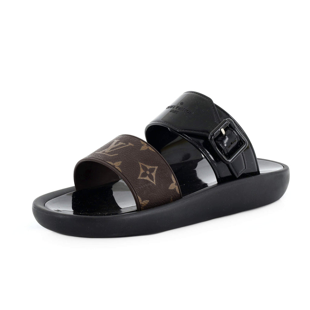 Women's Sunbath Flat Mule Sandals Monogram Canvas and Rubber