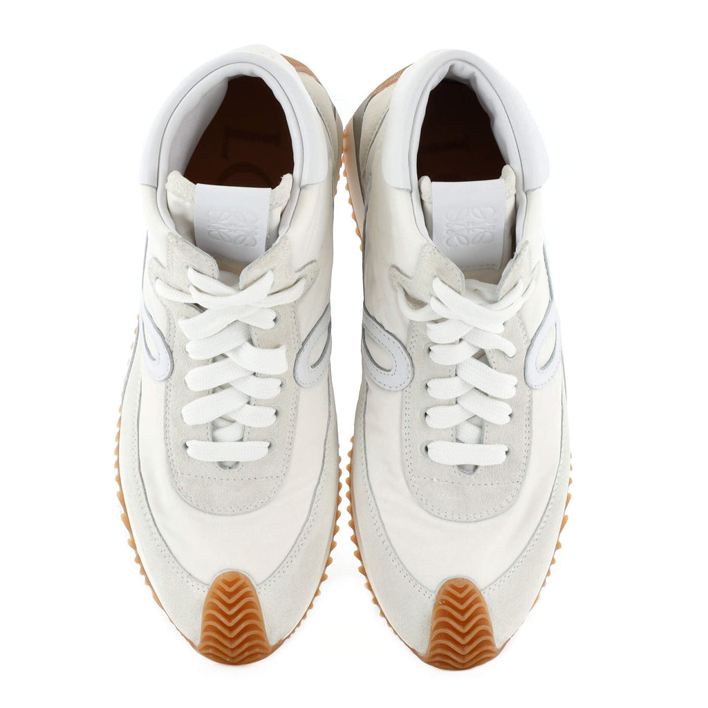 Women's Flow Runner High-Top Sneakers Nylon with Leather and Suede