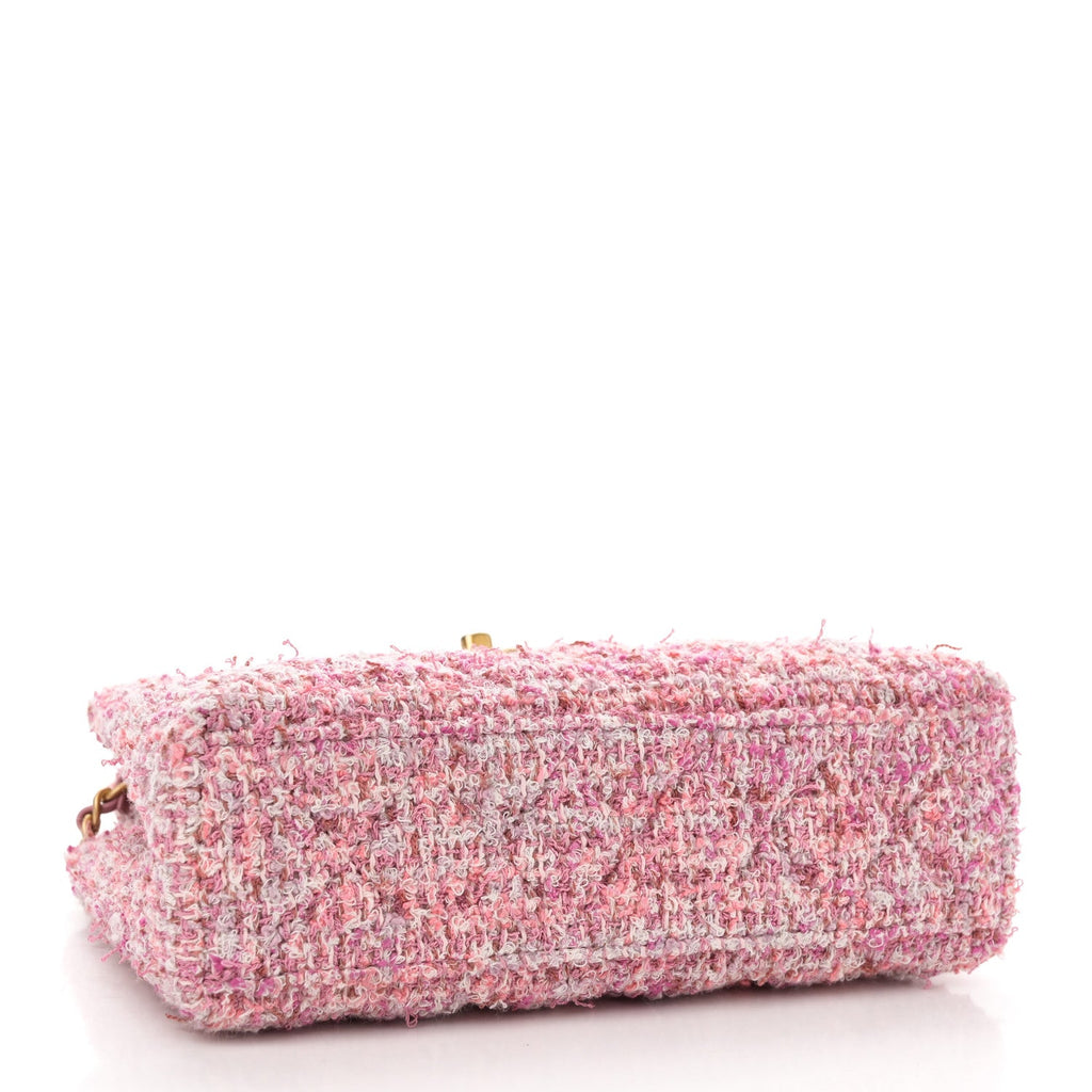 Tweed Quilted Nano Kelly Shopper Pink