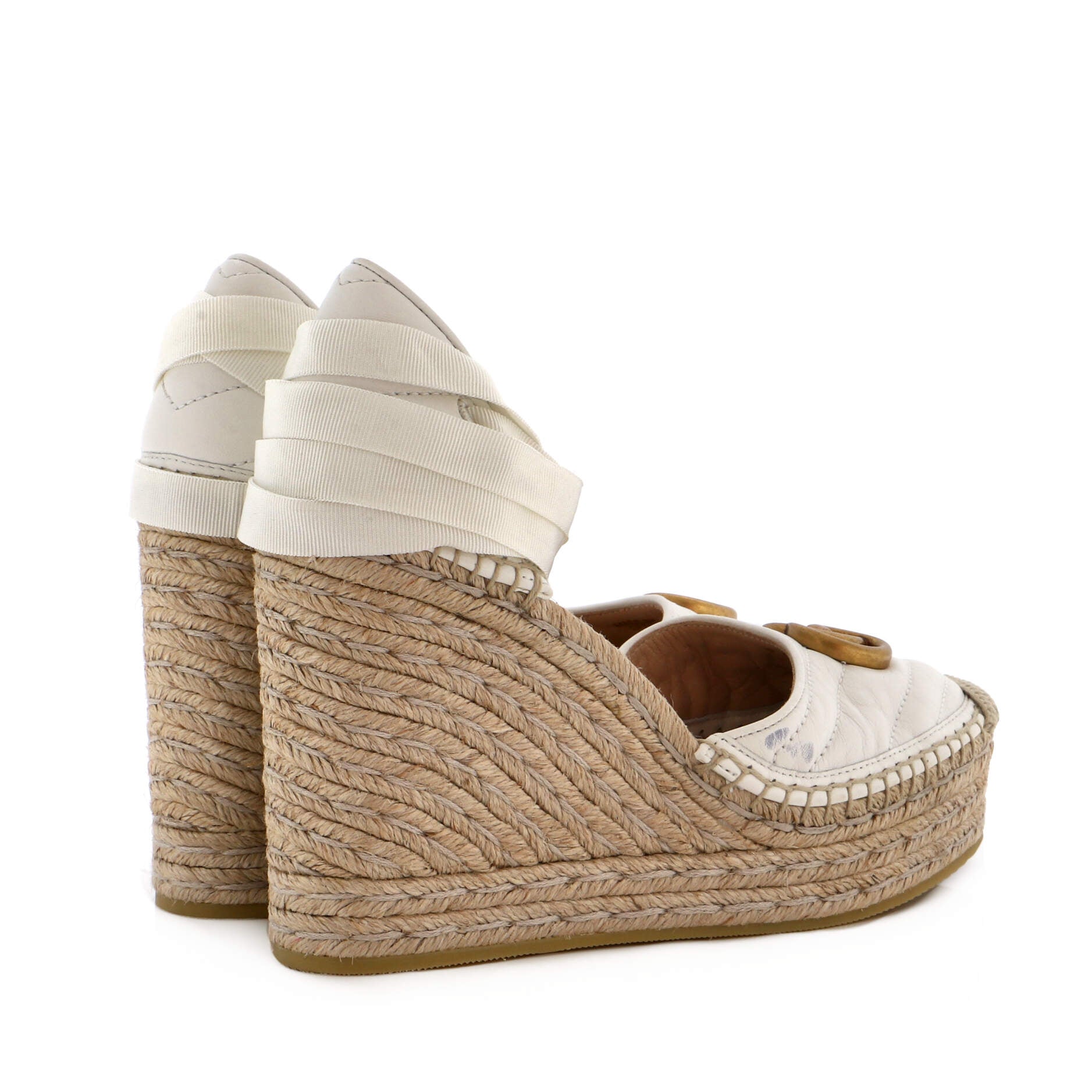 Women's GG Marmont Wedge Espadrilles Matelasse Leather