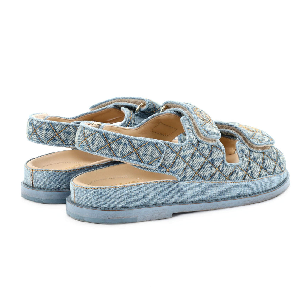 Women's Velcro Dad Sandals Quilted Denim