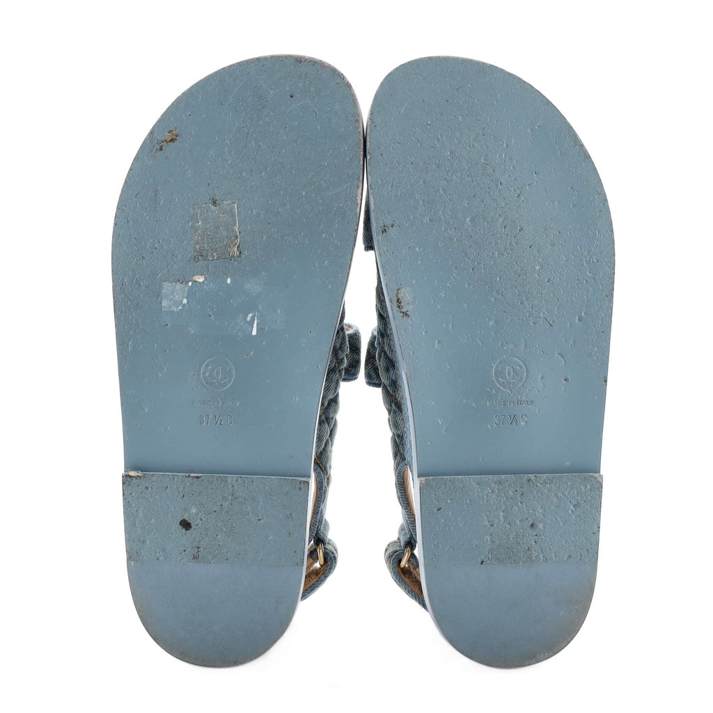 Women's Velcro Dad Sandals Quilted Denim