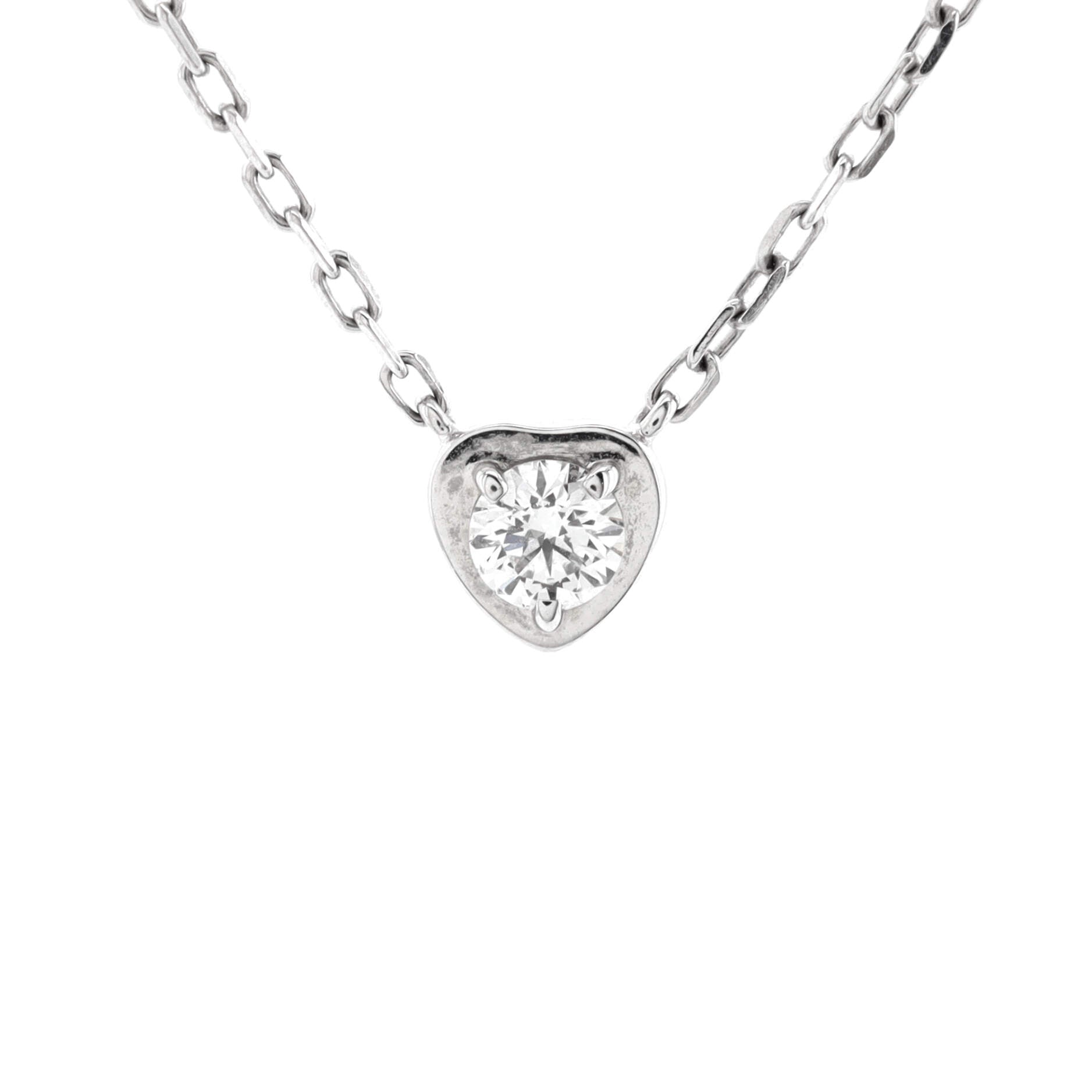 D'Amour Heart Pendant Necklace 18K White Gold with Diamond