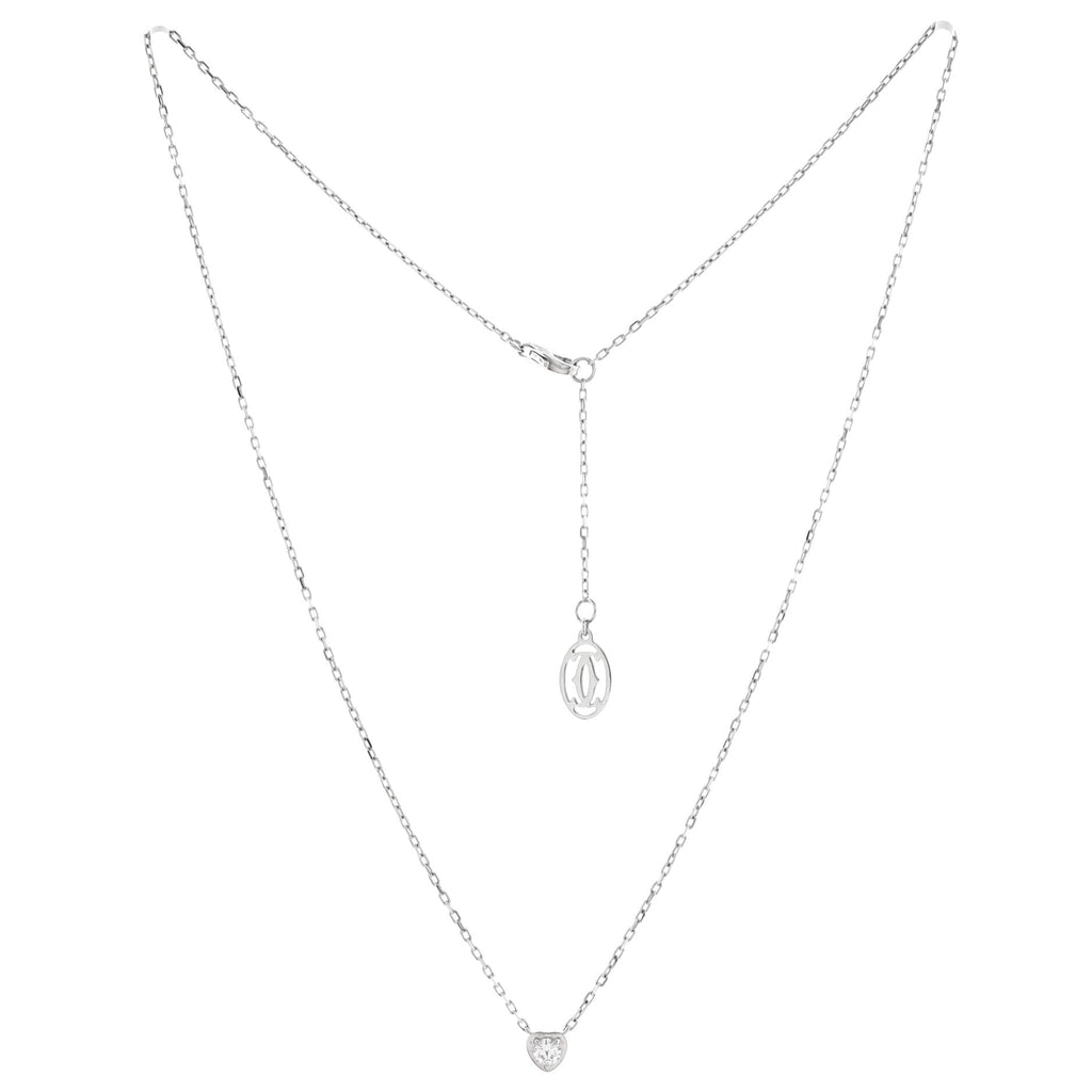 D'Amour Heart Pendant Necklace 18K White Gold with Diamond