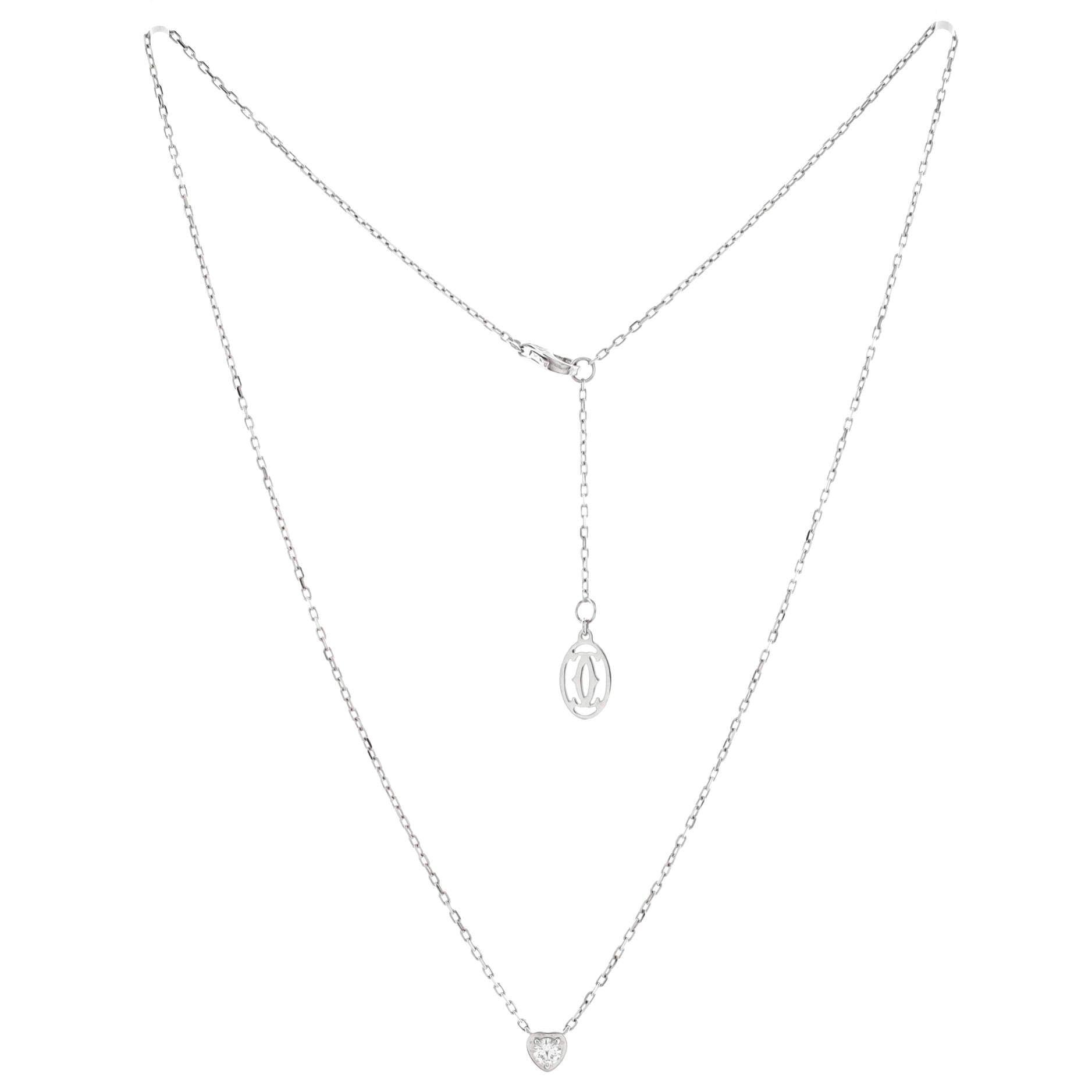 D'Amour Heart Pendant Necklace 18K White Gold with Diamond