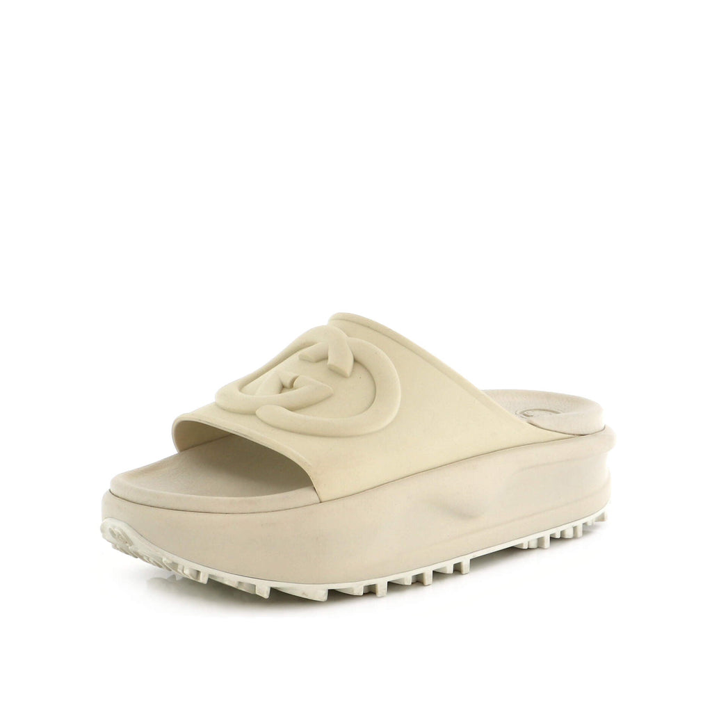 Interlocking G Platform Slide Sandals GG Rubber