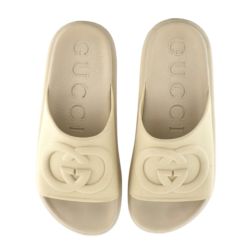 Interlocking G Platform Slide Sandals GG Rubber