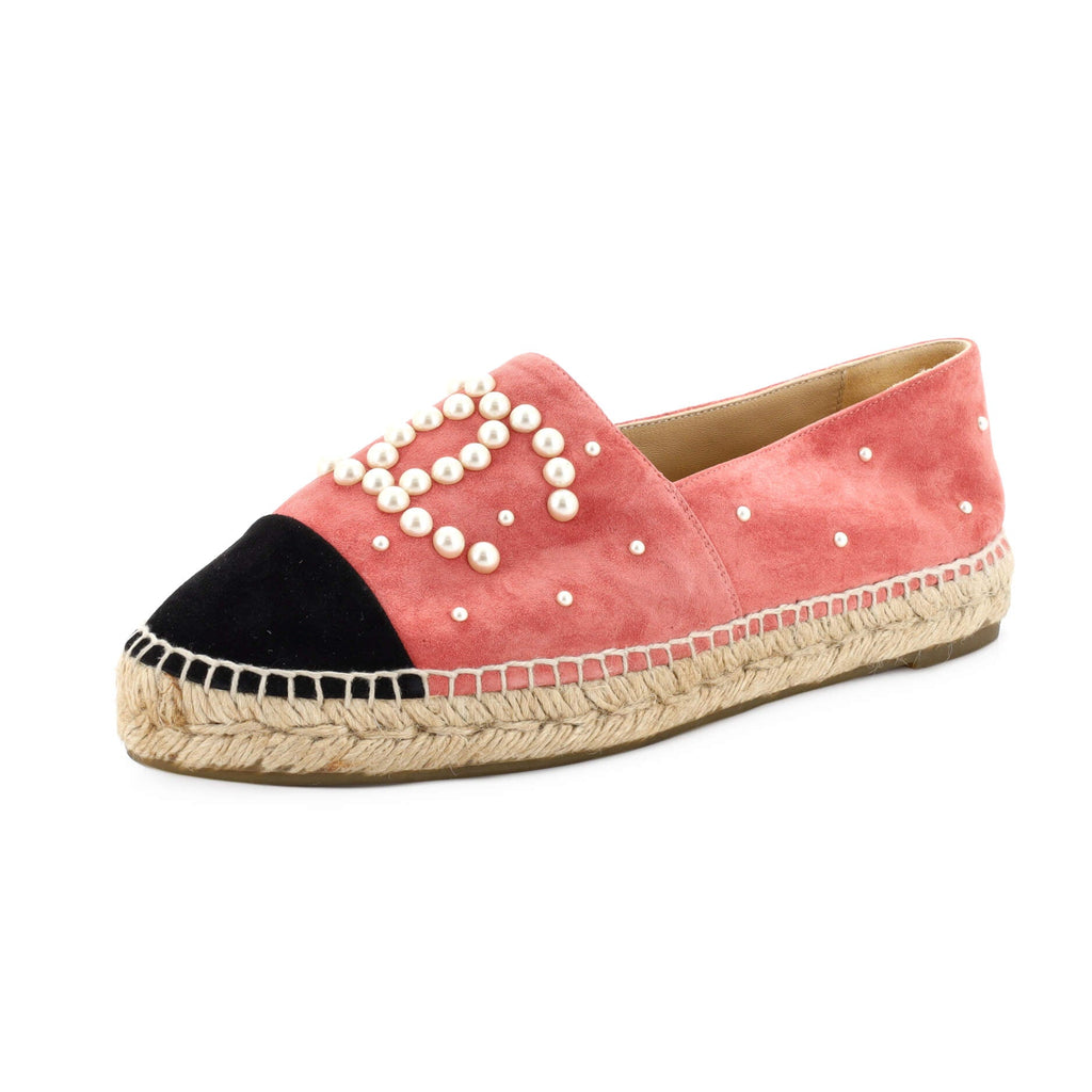 Women's CC Cap Toe Espadrilles Embellished Suede
