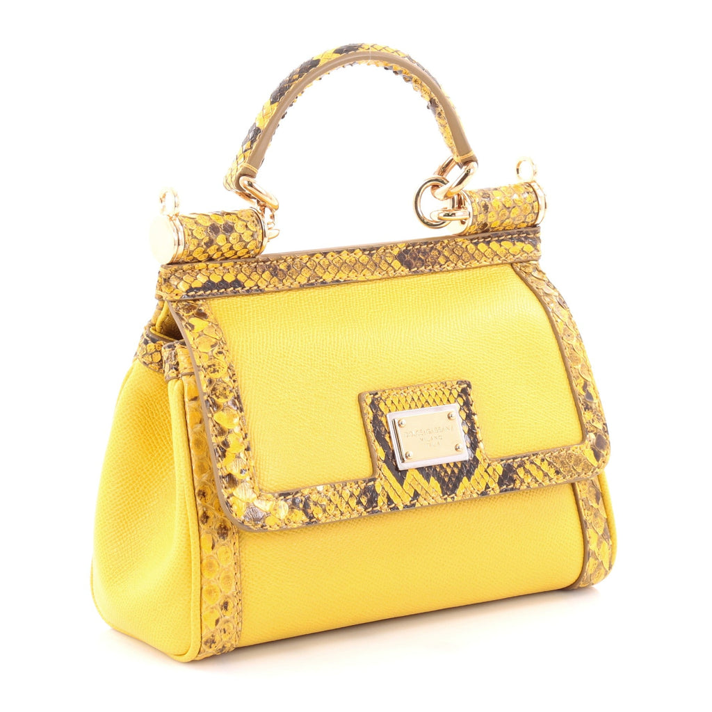 Miss Sicily Handbag Leather with Python Mini