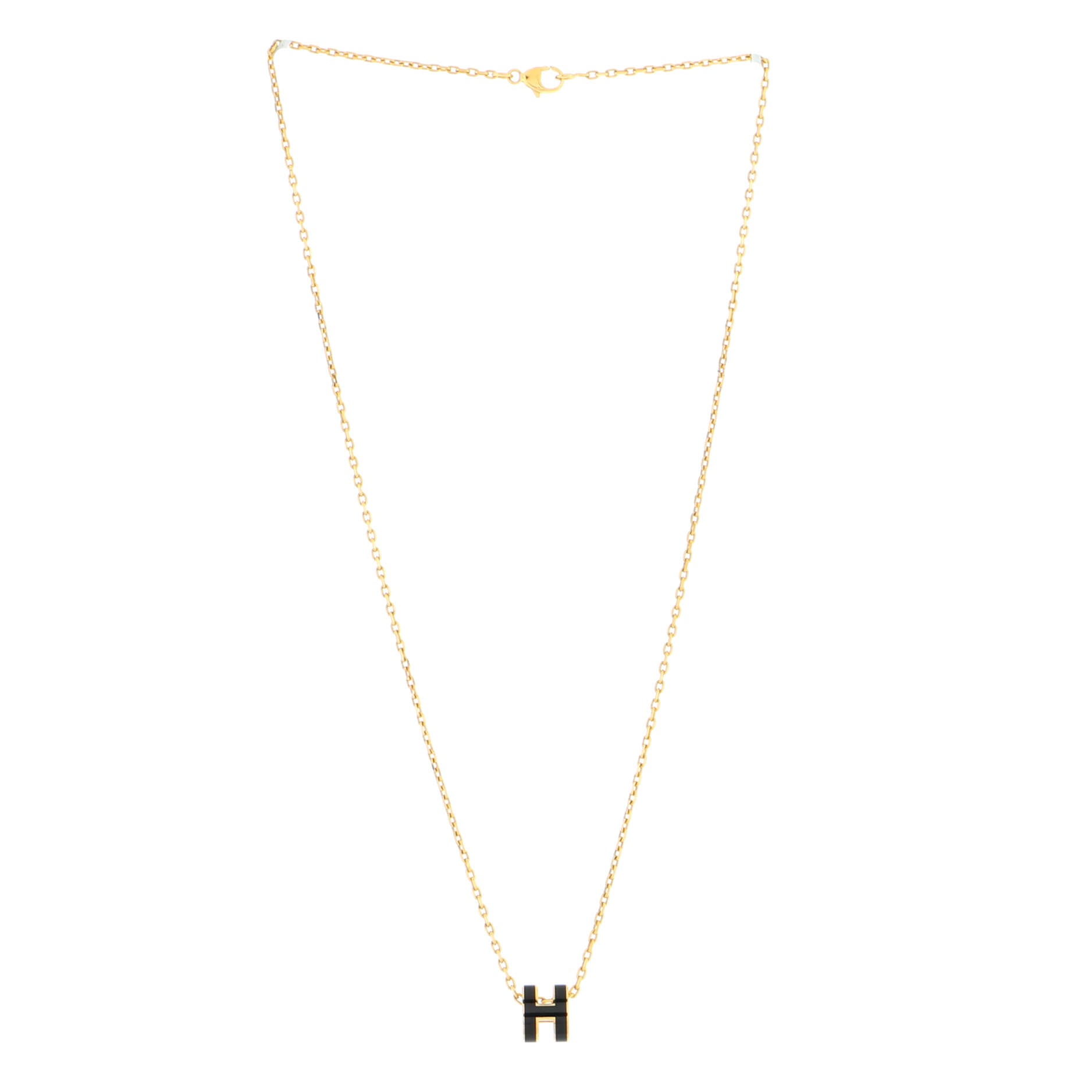 Pop H Pendant Chain Necklace Metal and Enamel Mini