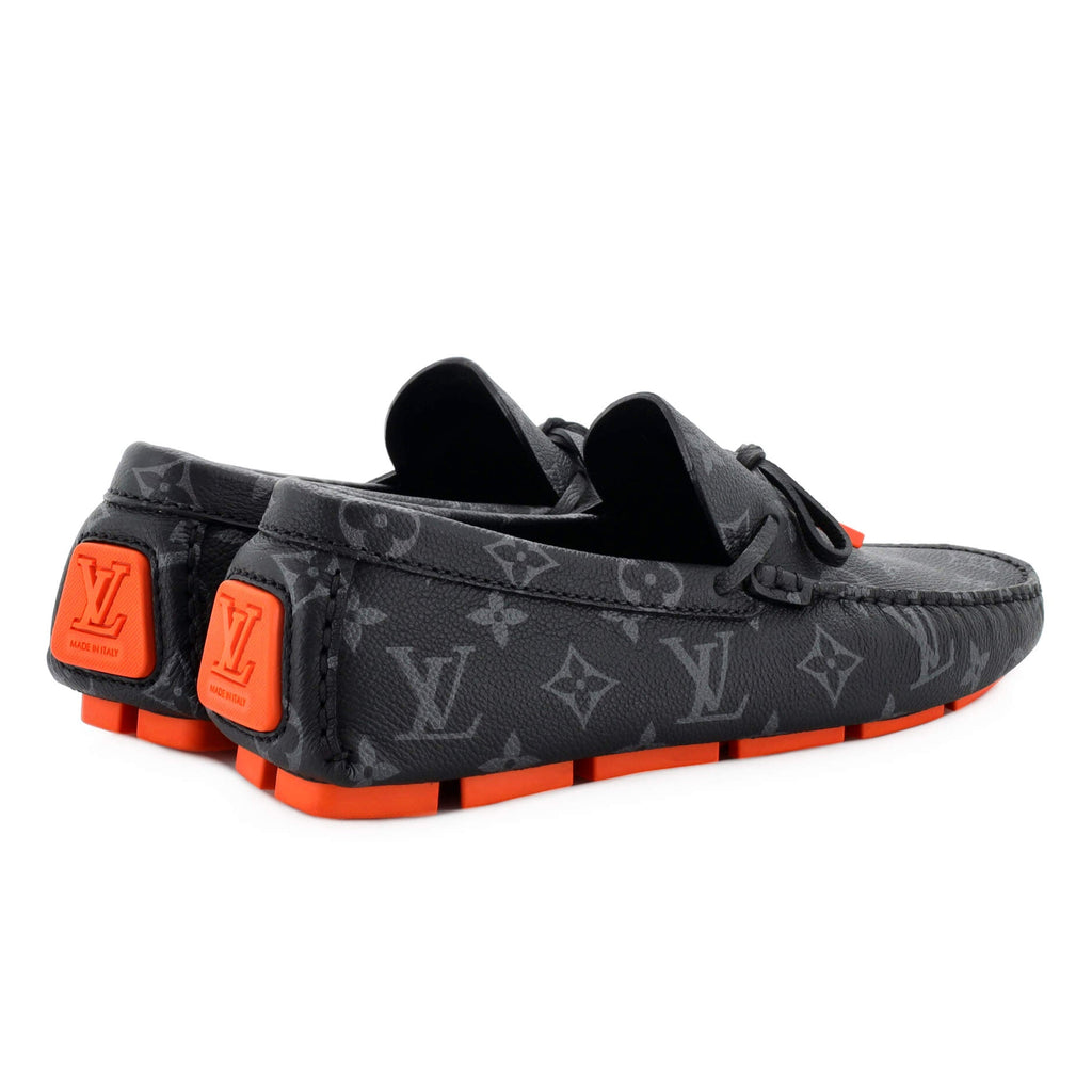 Men's LV Driver Moccasin Loafers Monogram Eclipse Leather