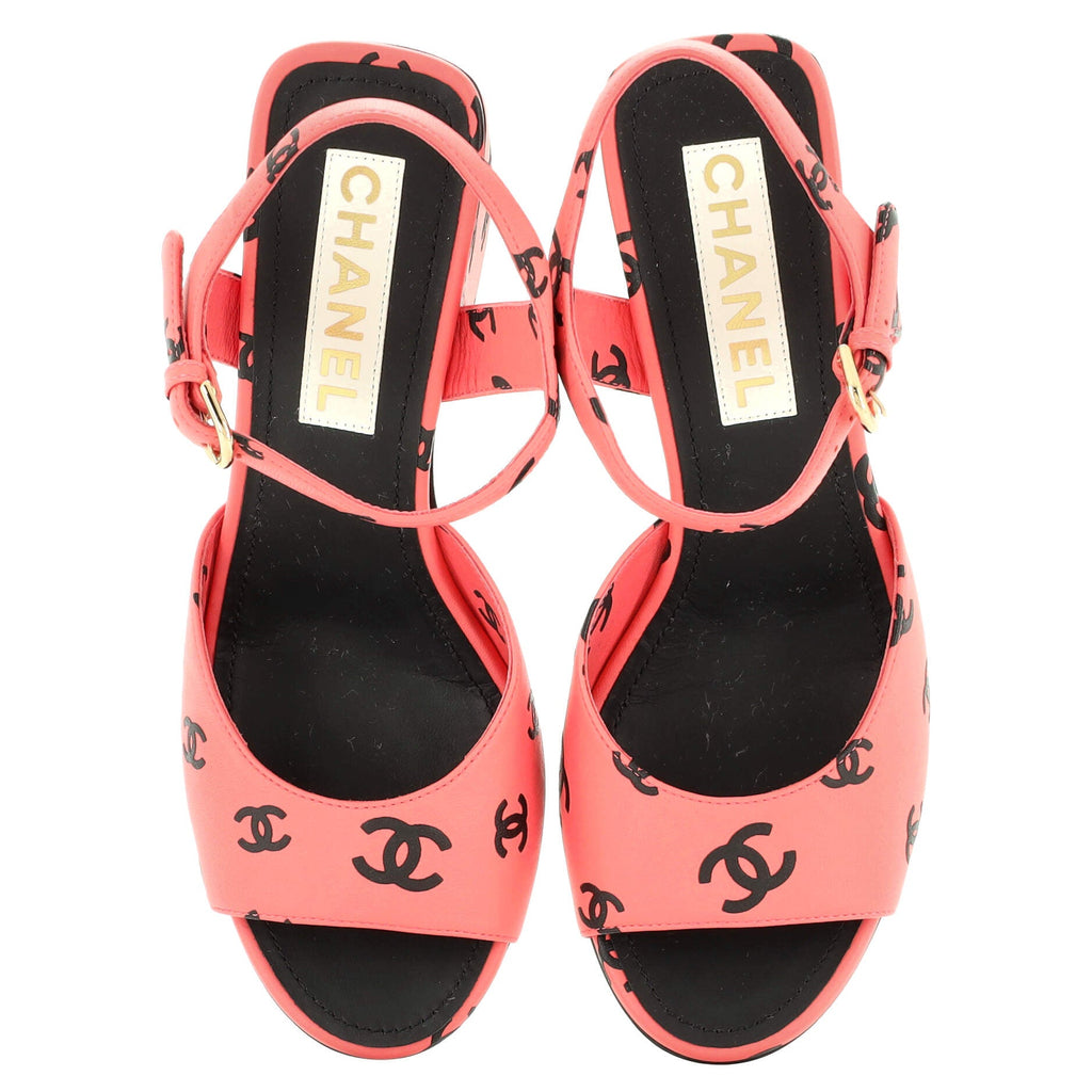 Women's Coco Beach Heeled Sandals Printed Leather