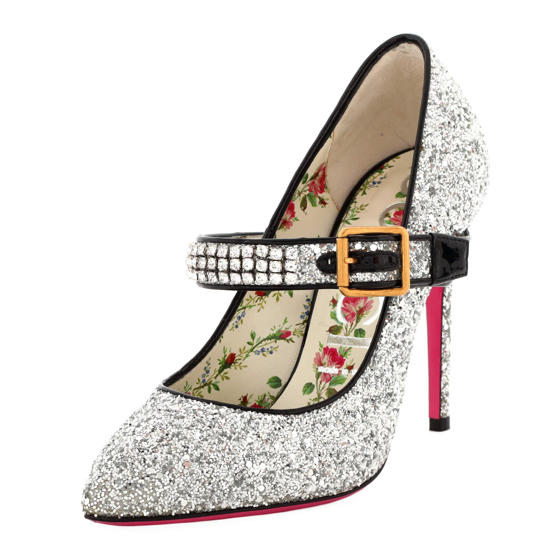 Women's Sylvie Buckle Pumps Glitter with Crystals