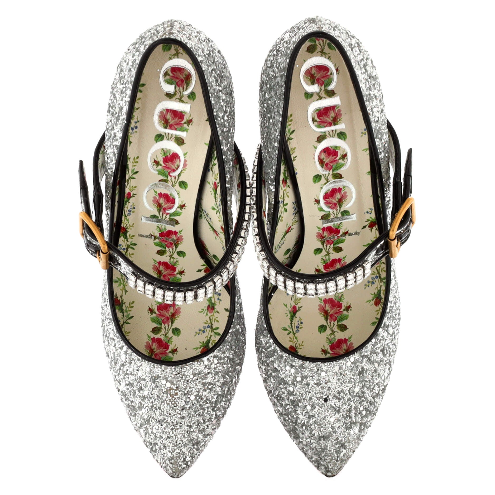 Women's Sylvie Buckle Pumps Glitter with Crystals