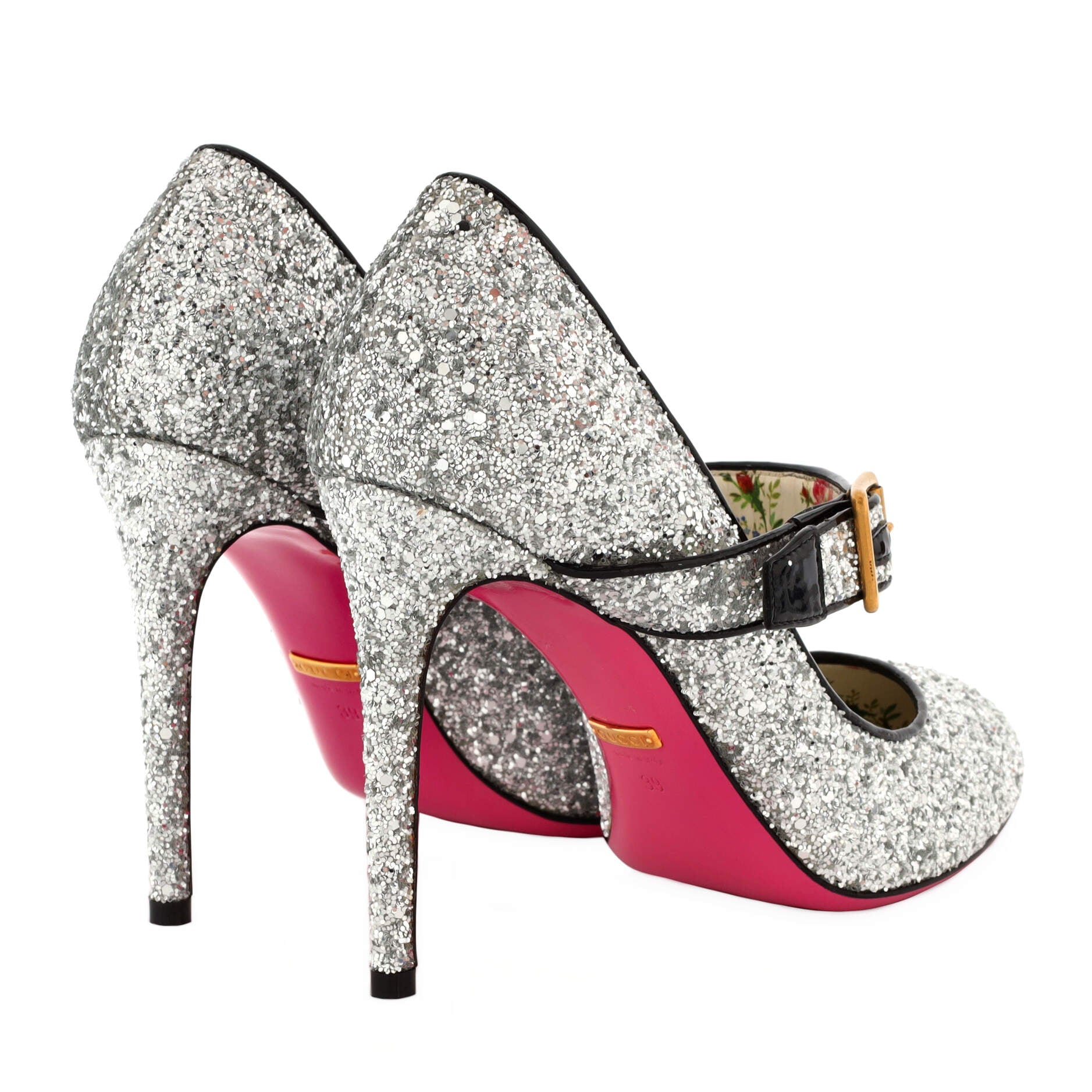 Women's Sylvie Buckle Pumps Glitter with Crystals